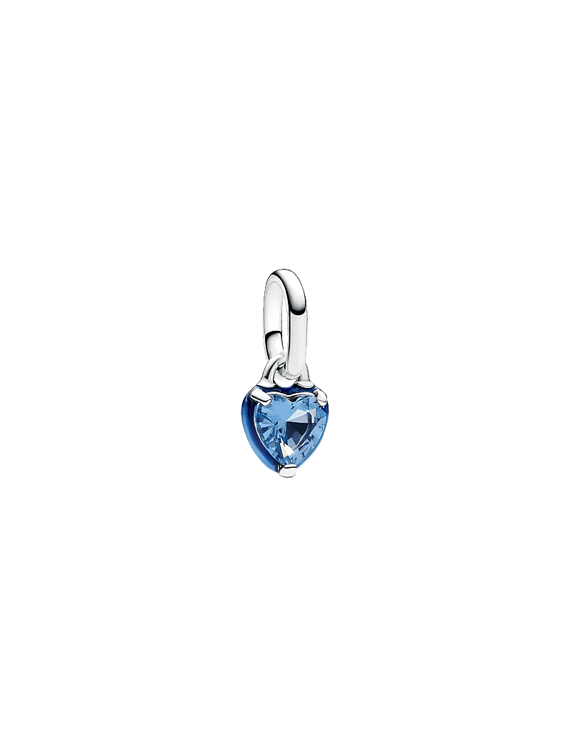 Pandora - Heart sterling silver mini dangle with blue crystal and blue enamel - pendentifs - blue - 0