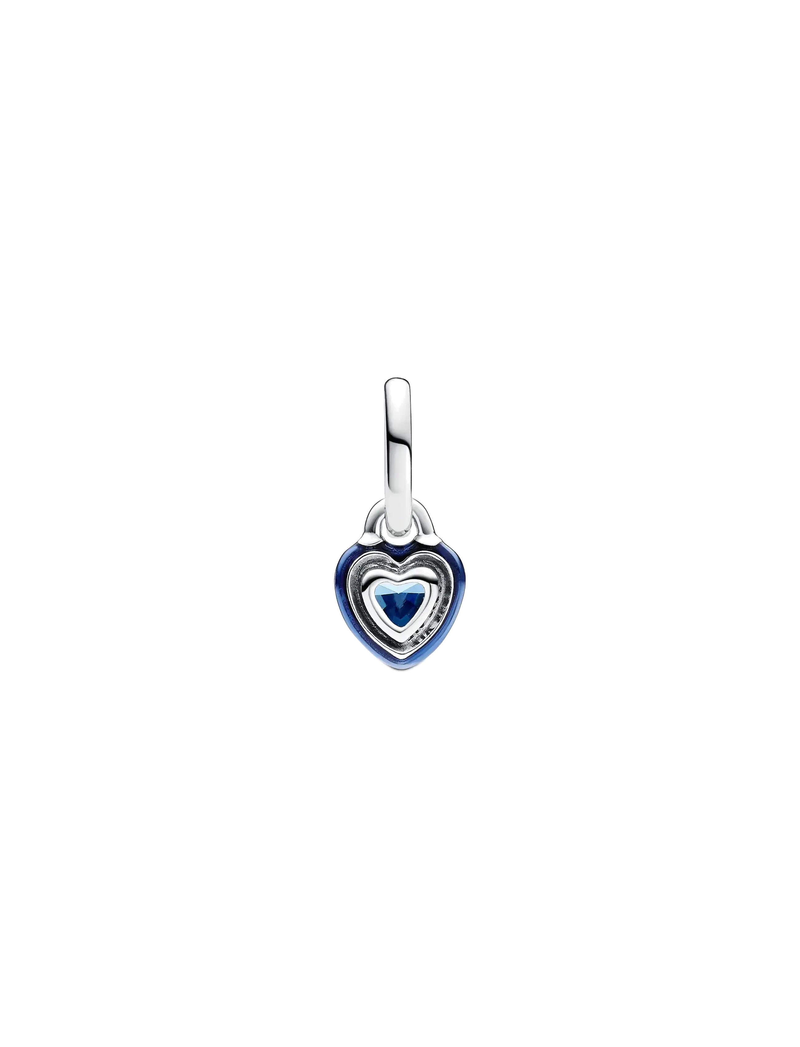 Heart Sterling Silver Mini Dangle With Blue Crystal And Blue Enamel 2