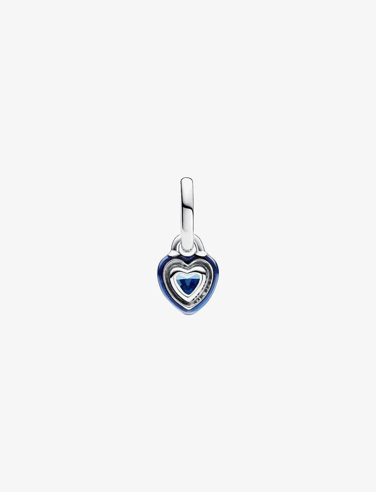 Pandora - Heart sterling silver mini dangle with blue crystal and blue enamel - vedhæng - blue - 1