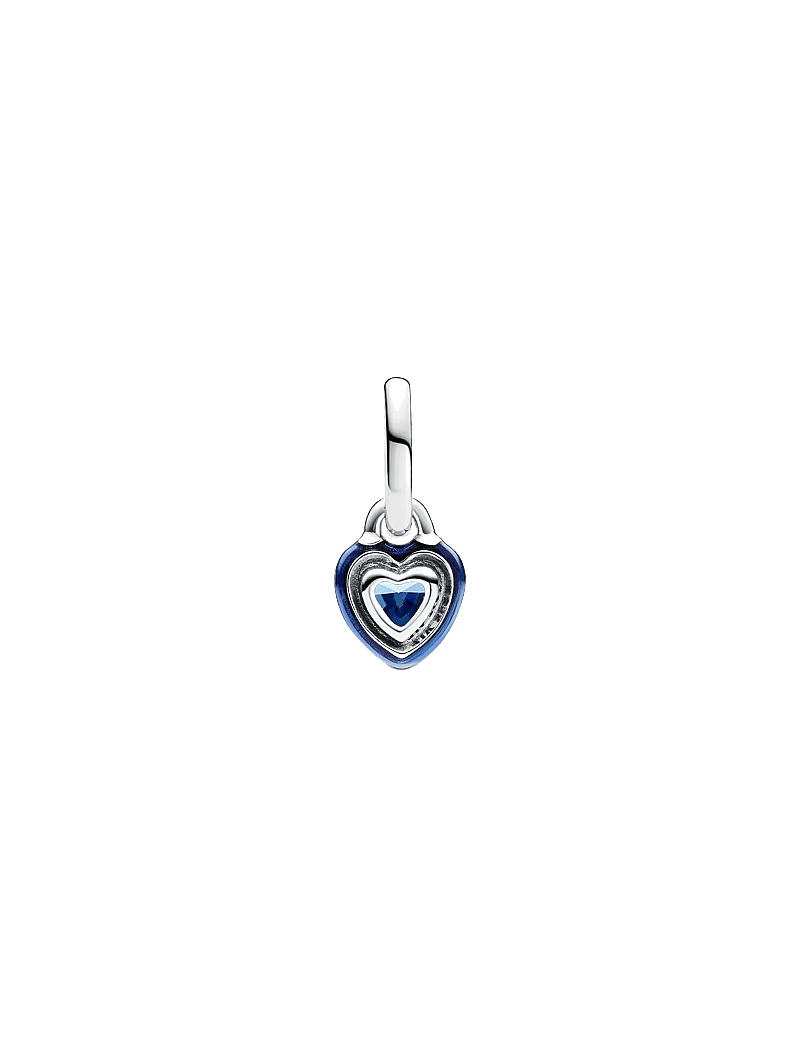 Pandora - Heart sterling silver mini dangle with blue crystal and blue enamel - pendentifs - blue - 1