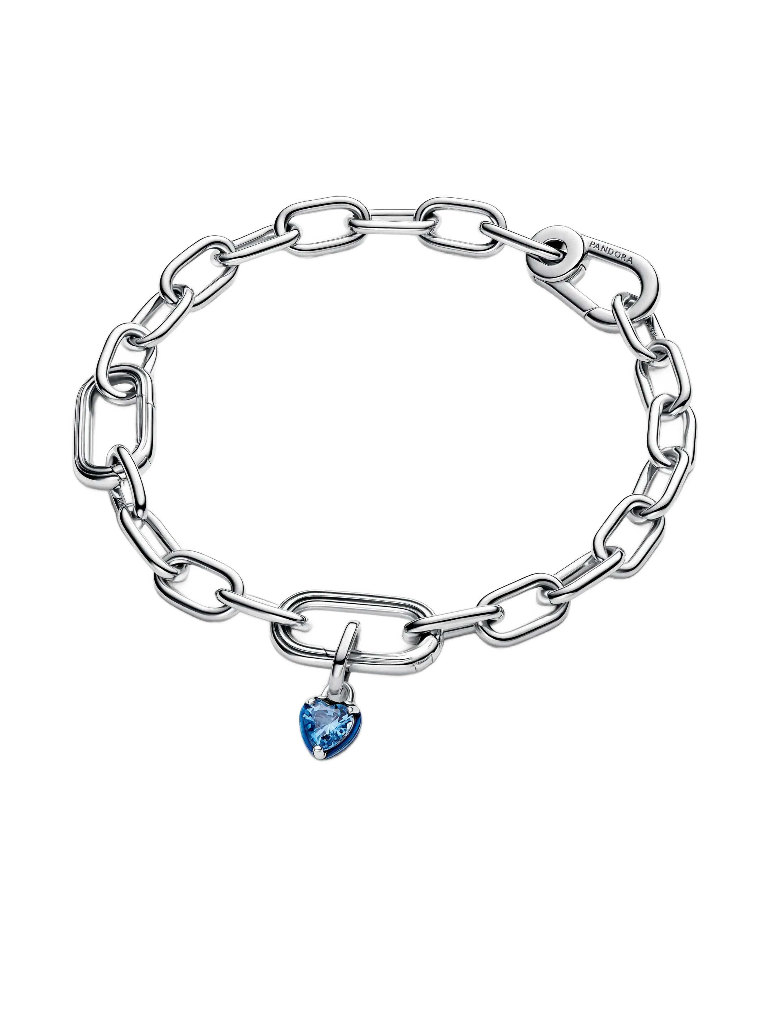 Heart Sterling Silver Mini Dangle With Blue Crystal And Blue Enamel 3