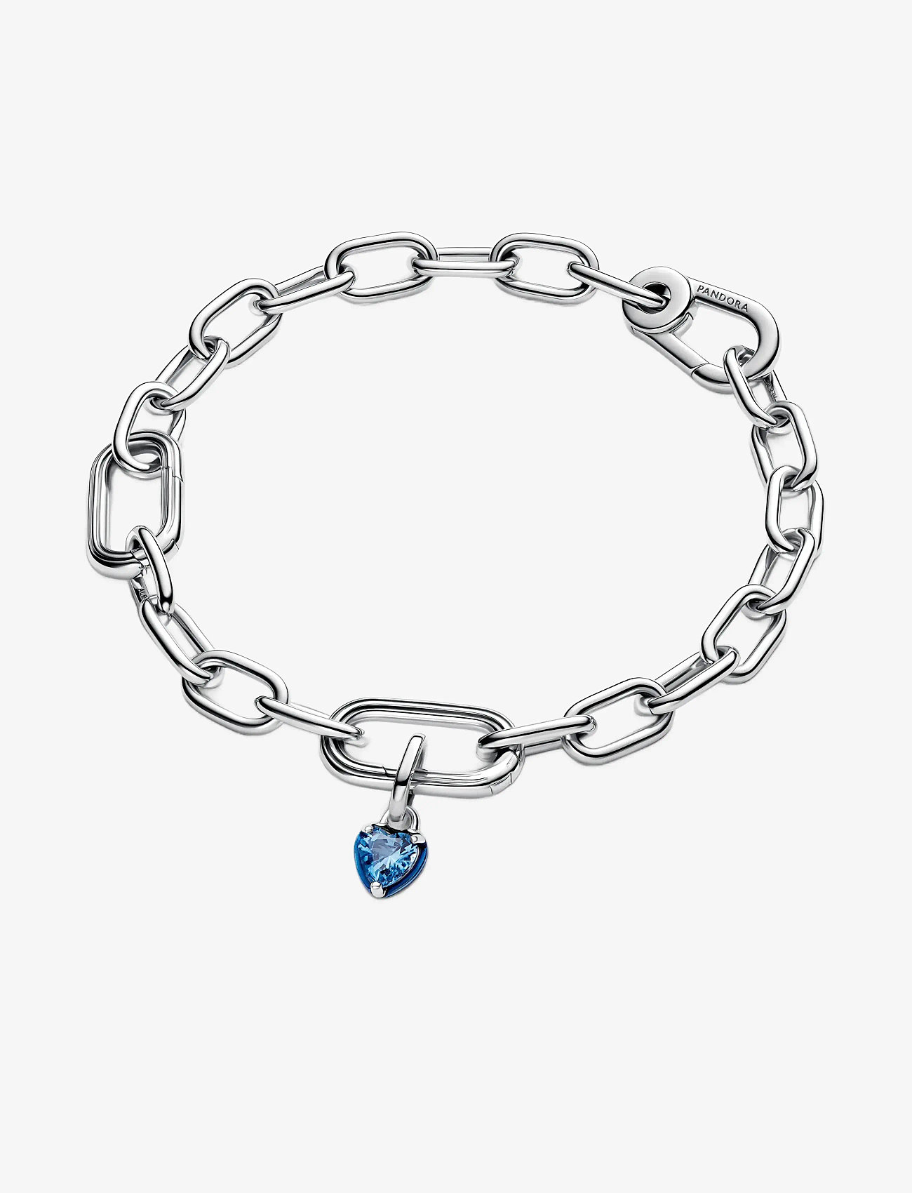 Pandora - Heart sterling silver mini dangle with blue crystal and blue enamel - vedhæng - blue - 2