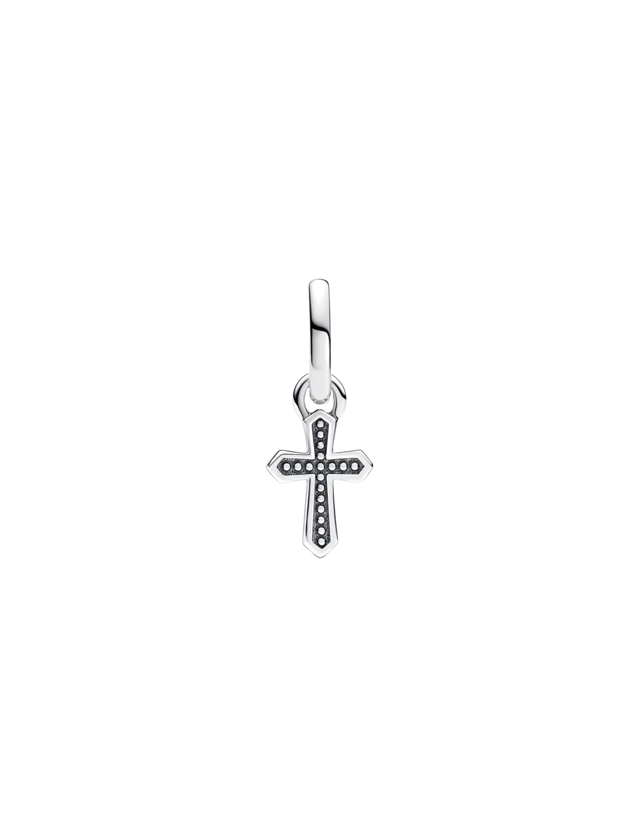 Pandora - Cross sterling silver mini dangle with clear cubic zirconia - vedhæng - clear - 1