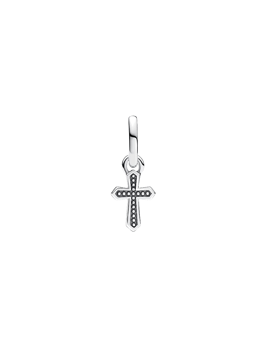 Pandora - Cross sterling silver mini dangle with clear cubic zirconia - pendentifs - clear - 1