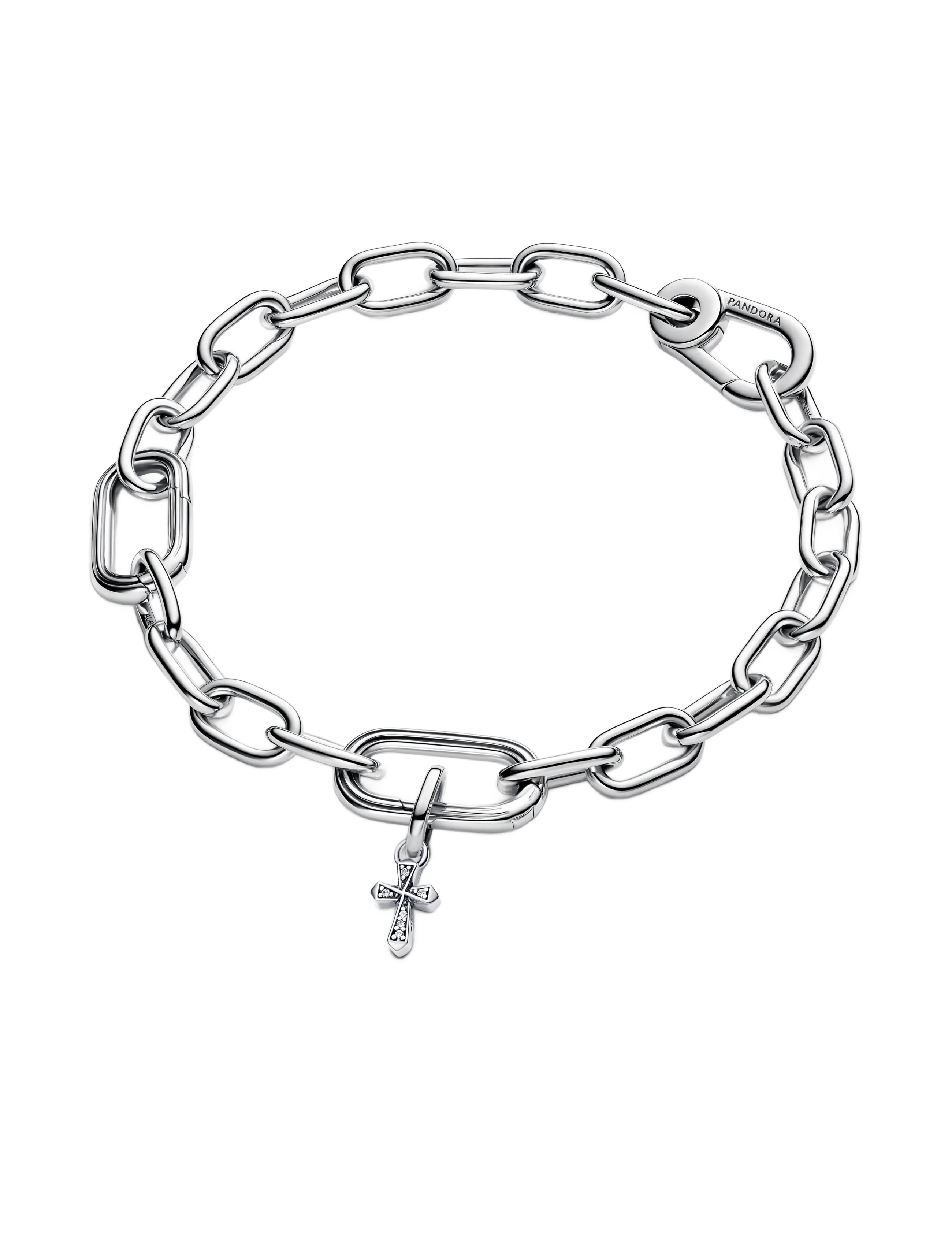 Pandora - Cross sterling silver mini dangle with clear cubic zirconia - vedhæng - clear - 2