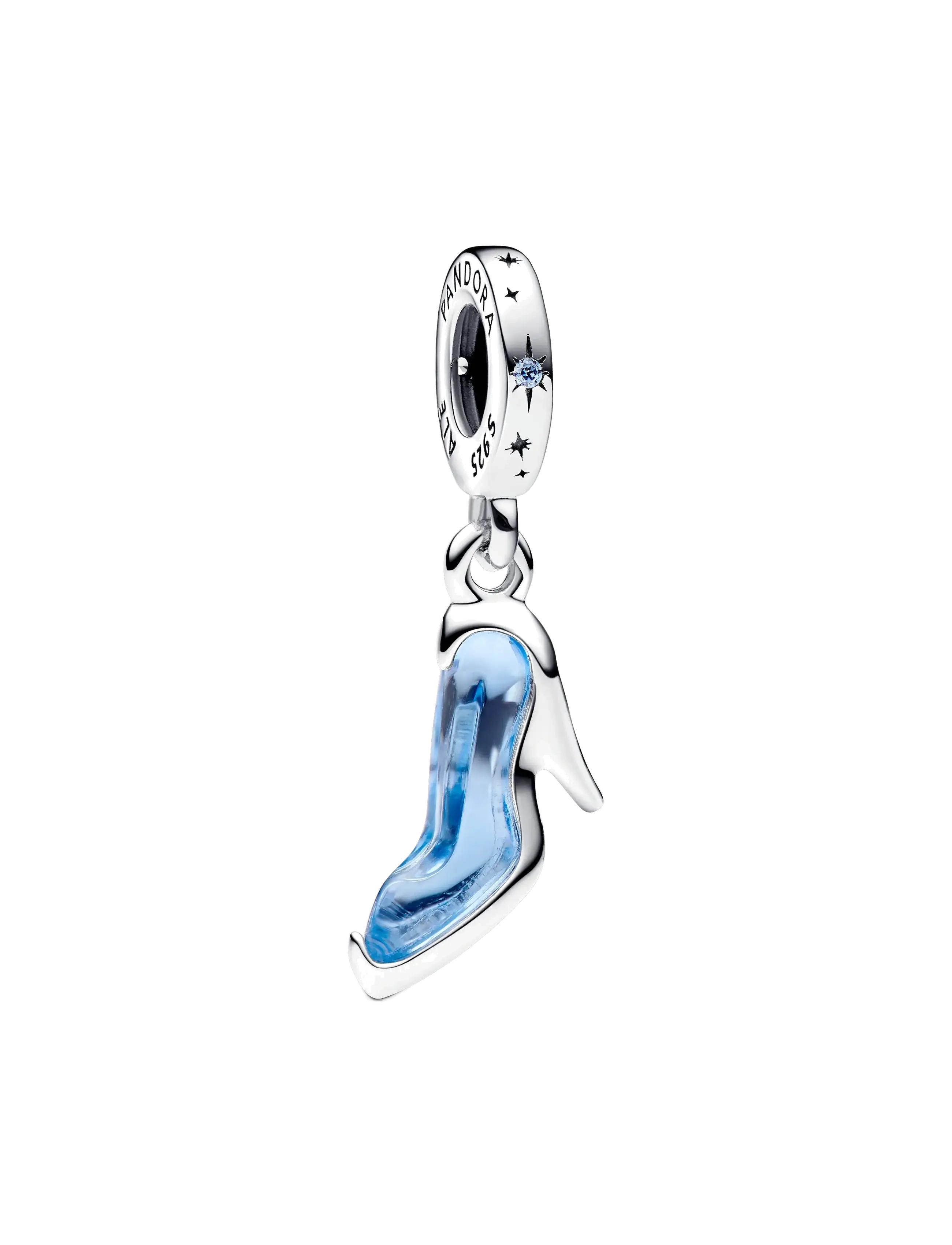 Pandora Disney Cinderella shoe sterling silver dangle with fancy light blue cubic zirconia and forever blue - Samarbejder - BLUE / blue