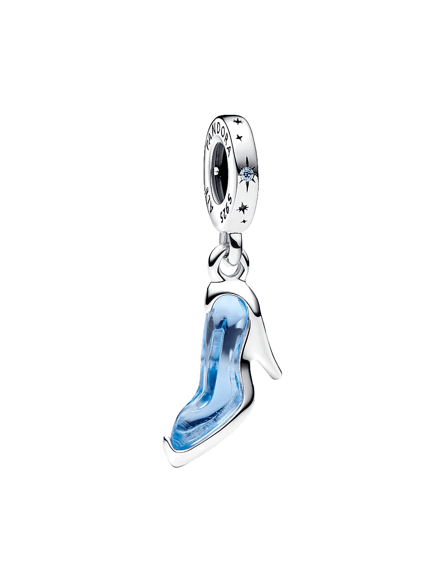 Pandora - Disney Cinderella shoe sterling silver dangle with fancy light blue cubic zirconia and forever blue - pendentifs - blue - 1
