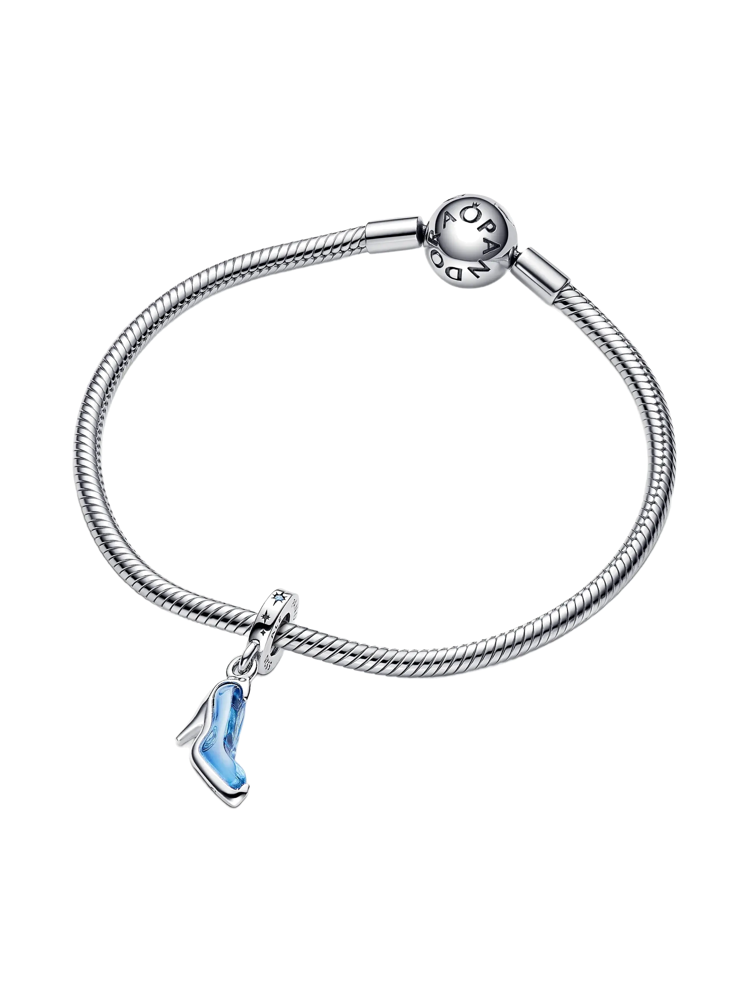 Pandora - Disney Cinderella shoe sterling silver dangle with fancy light blue cubic zirconia and forever blue - pendentifs - blue - 2