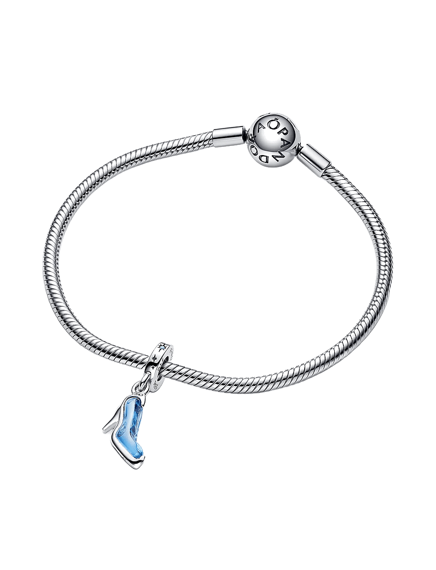 Pandora - Disney Cinderella shoe sterling silver dangle with fancy light blue cubic zirconia and forever blue - pendentifs - blue - 2