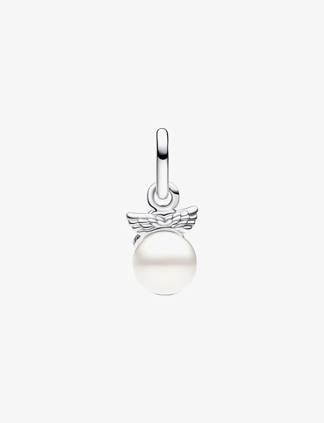 Pandora - Cupid angel sterling silver mini dangle with treated freshwater cultured pearl - vedhæng - white - 1