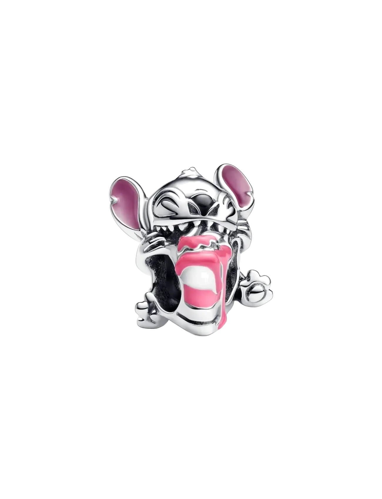 Pandora Disney Stitch birthday cake sterling silver charm with pink, purple, blue and black enamel - Charms - PURPLE / silver