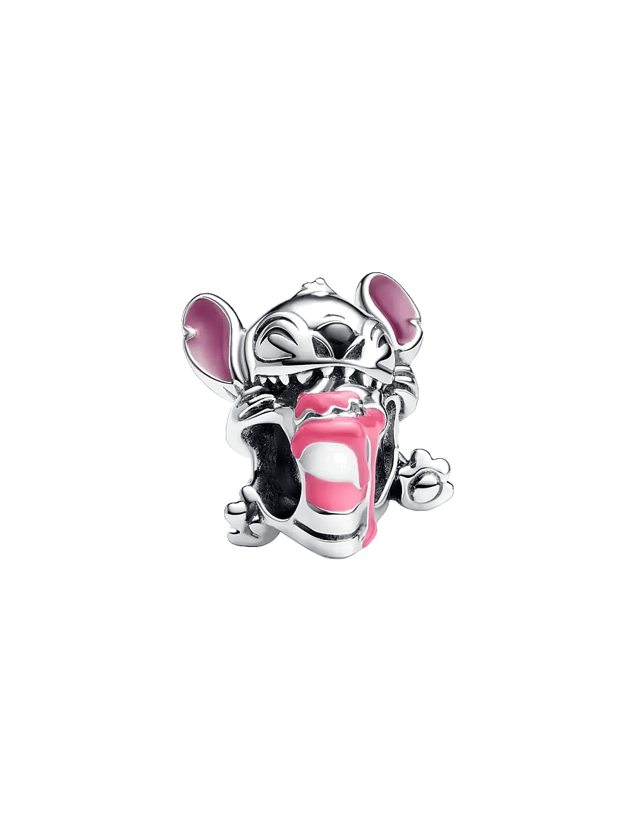 Pandora - Disney Stitch birthday cake sterling silver charm with pink, purple, blue and black enamel - pendentifs - purple - 1