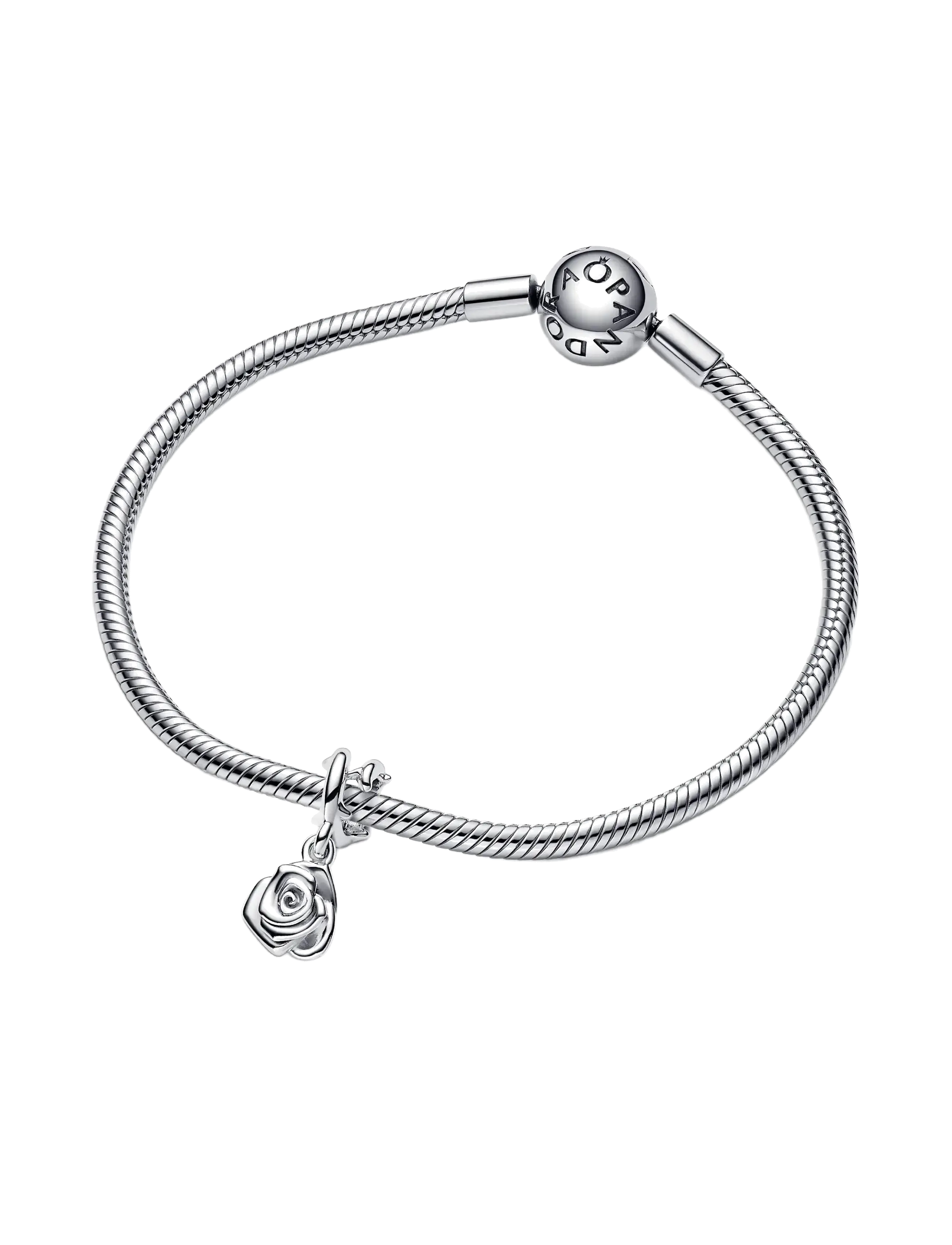 Pandora - Rose sterling silver dangle - pendants - no color - 3