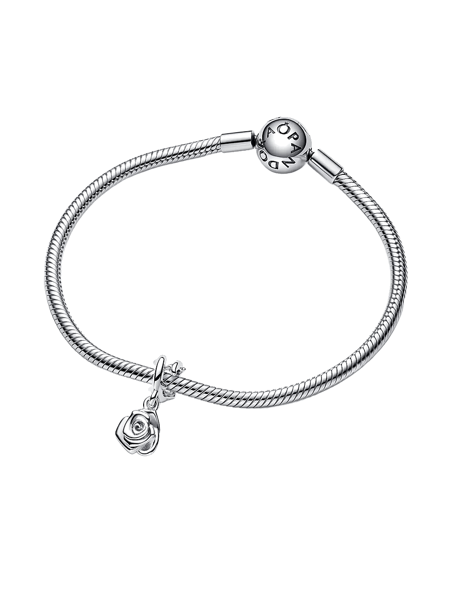 Pandora - Rose sterling silver dangle - hangers - no color - 3