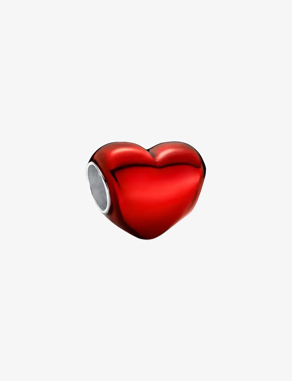 Pandora - Heart sterling silver charm with transparent red enamel - riipukset - red - 1