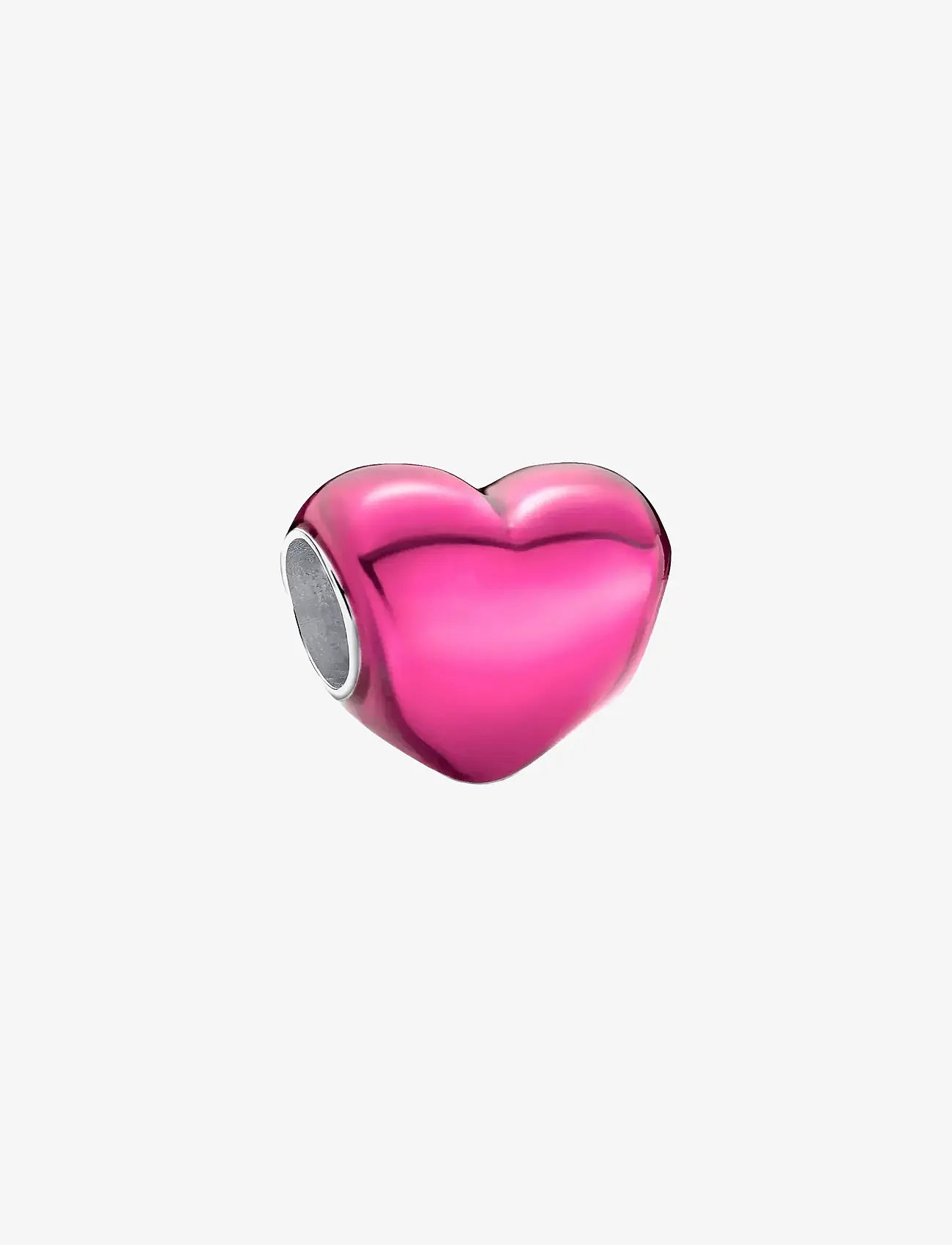 Pandora - Heart sterling silver charm with transparent pink enamel - pink - 1