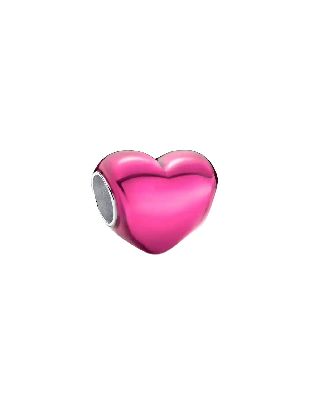 Pandora Heart sterling silver charm with transparent pink enamel - Charms - PINK / pink/rose
