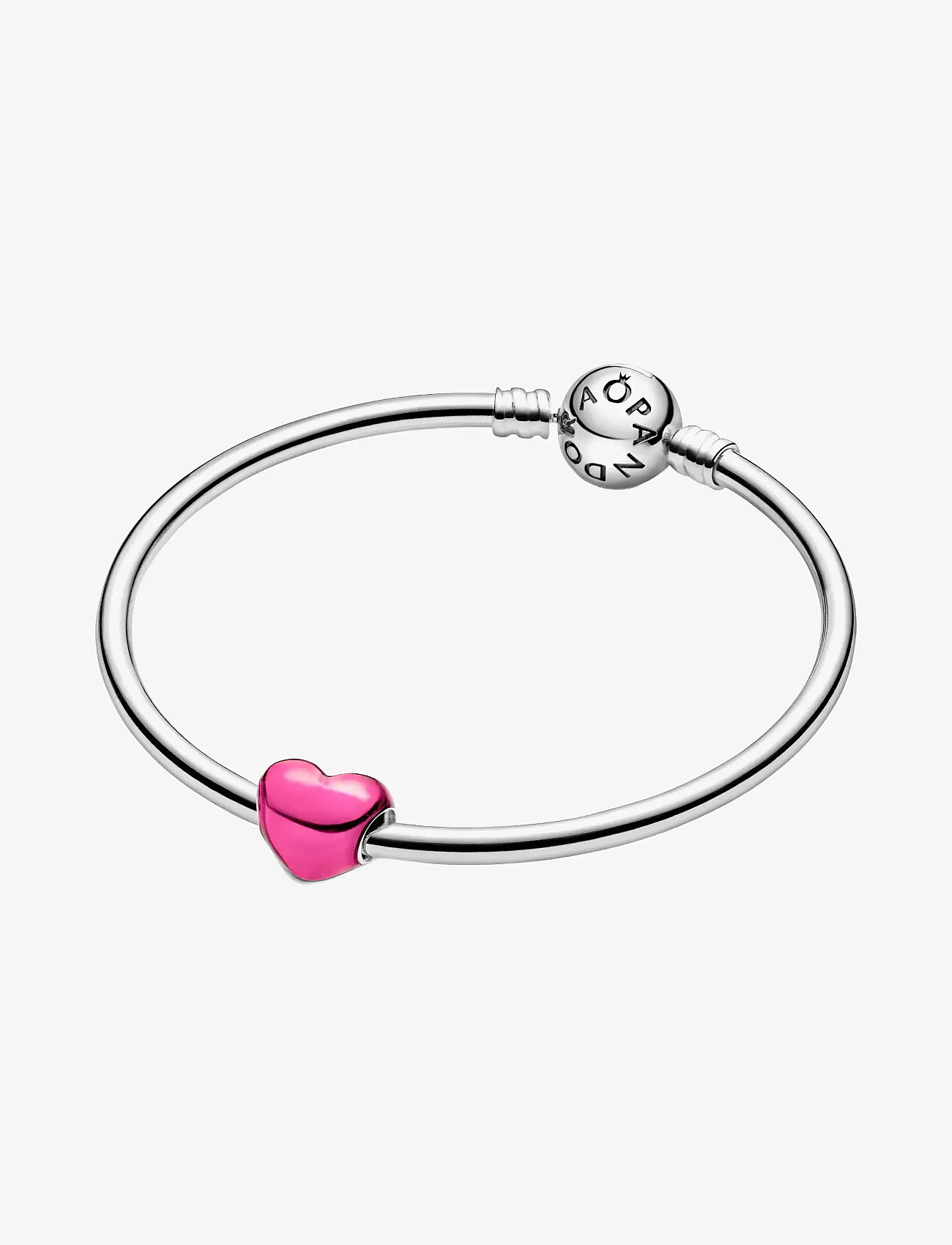Pandora - Heart sterling silver charm with transparent pink enamel - pink - 2