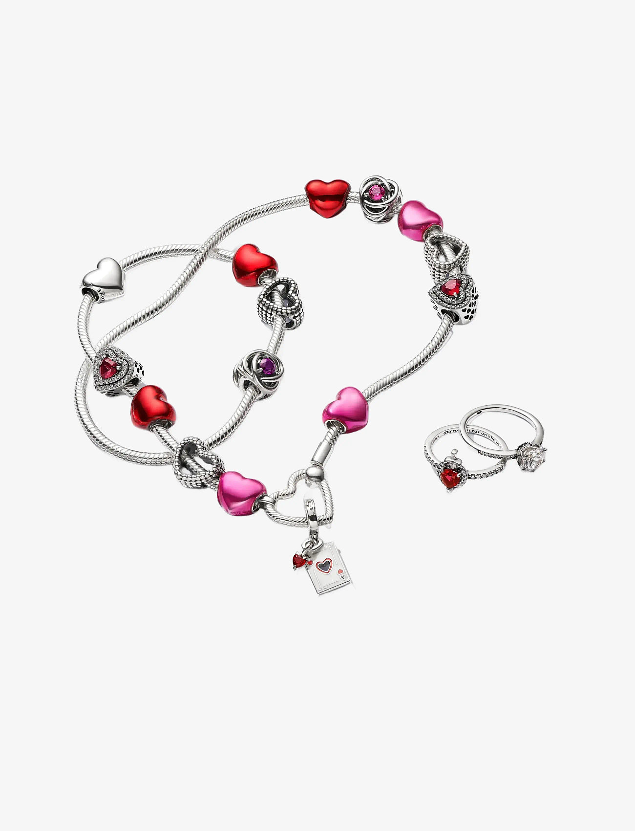 Pandora - Heart sterling silver charm with transparent pink enamel - pink - 3