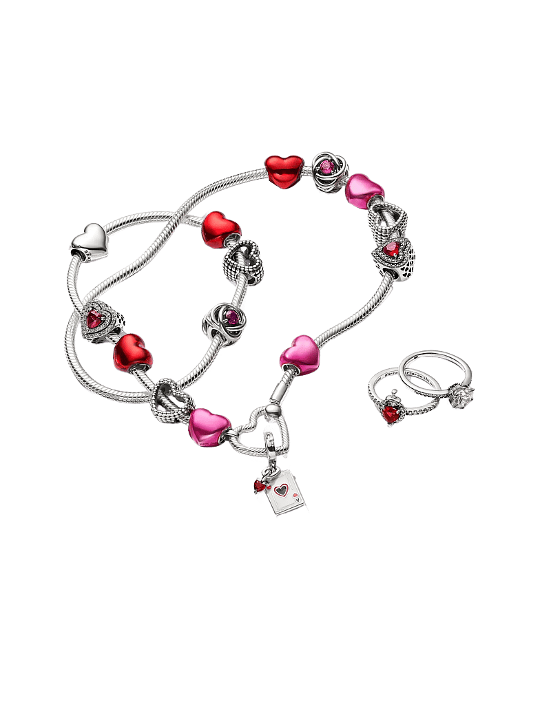 Pandora - Heart sterling silver charm with transparent pink enamel - riipukset - pink - 3