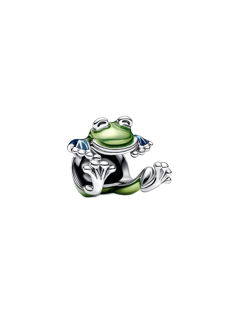Pandora - Frog sterling silver charm with transparent blue and green enamel - anhänger - green - 1