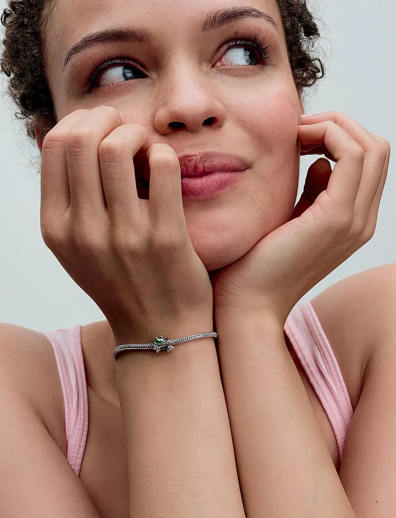 Pandora - Frog sterling silver charm with transparent blue and green enamel - anhänger - green - 0