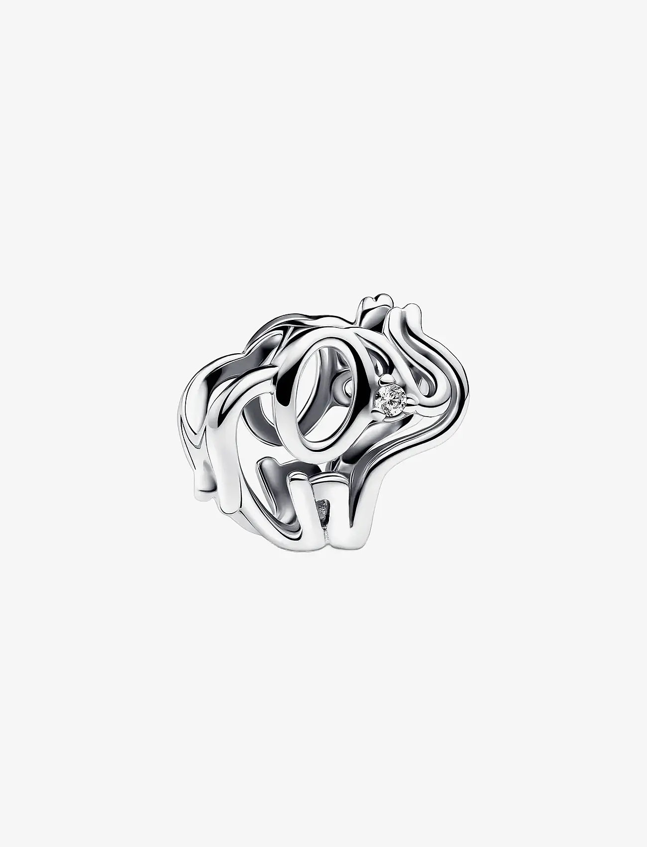 Pandora - Elephant sterling silver charm with clear cubic zirconia - vedhæng - clear - 1