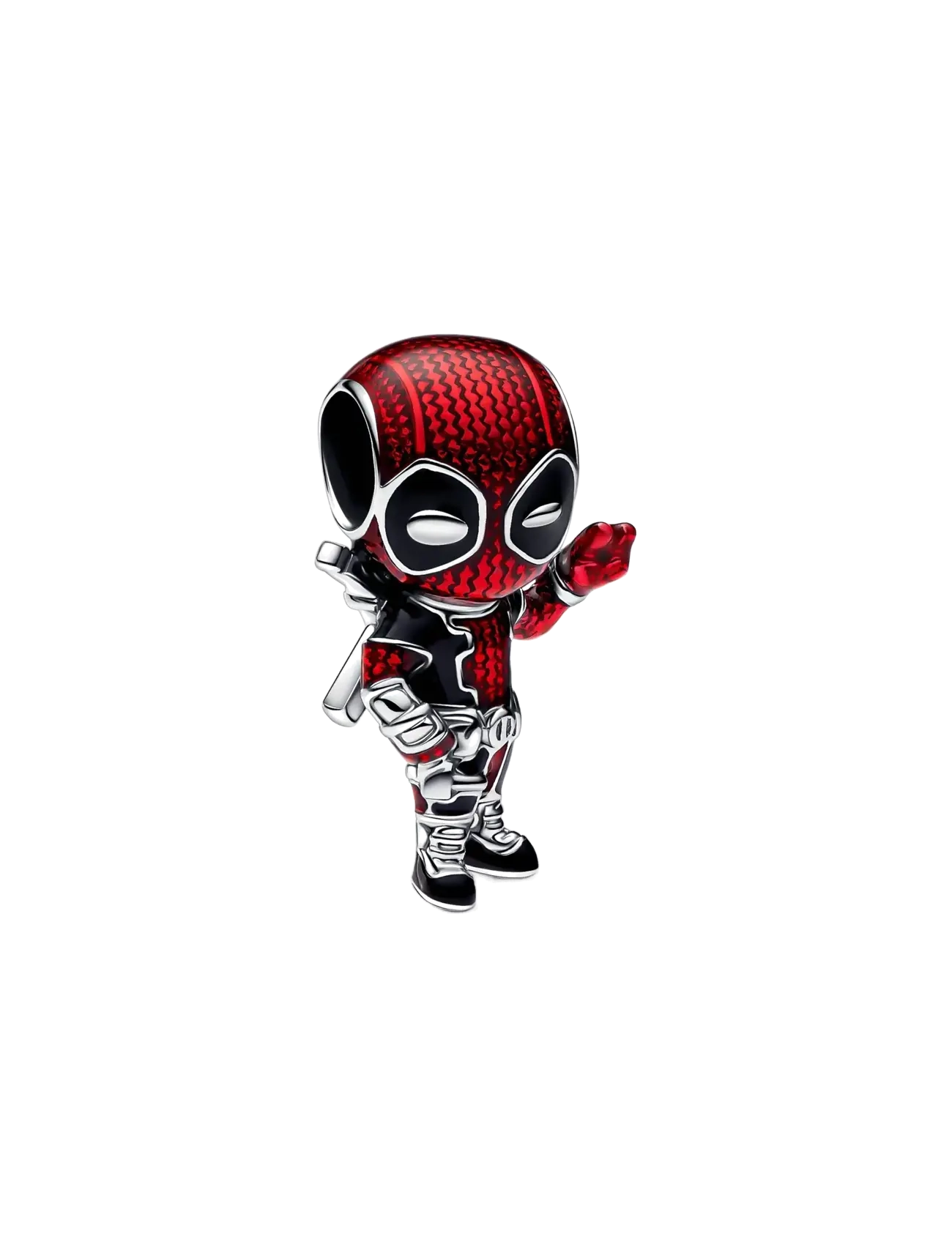 Marvel Deadpool sterling silver charm with red and black enamel - RED