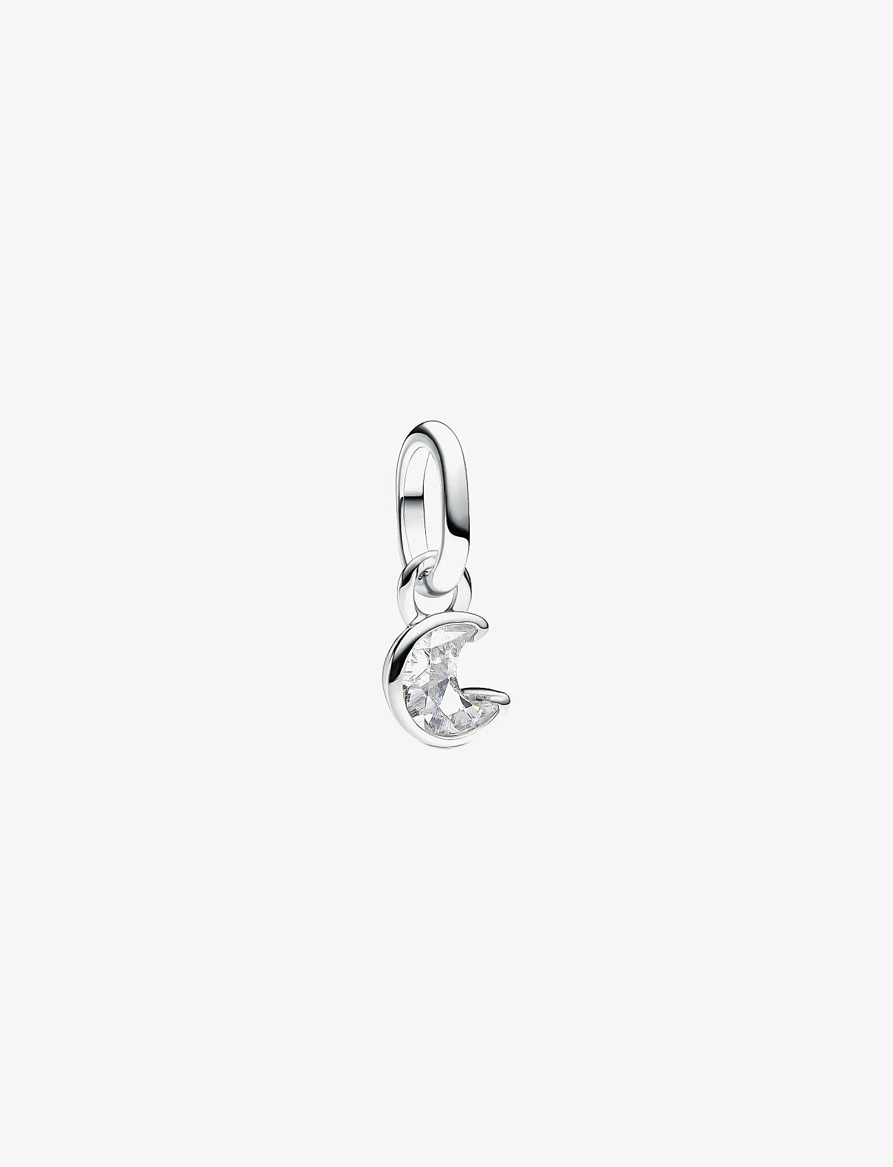 Pandora - Moon sterling silver mini dangle with clear cubic zirconia - hängen & berlocker - clear - 1