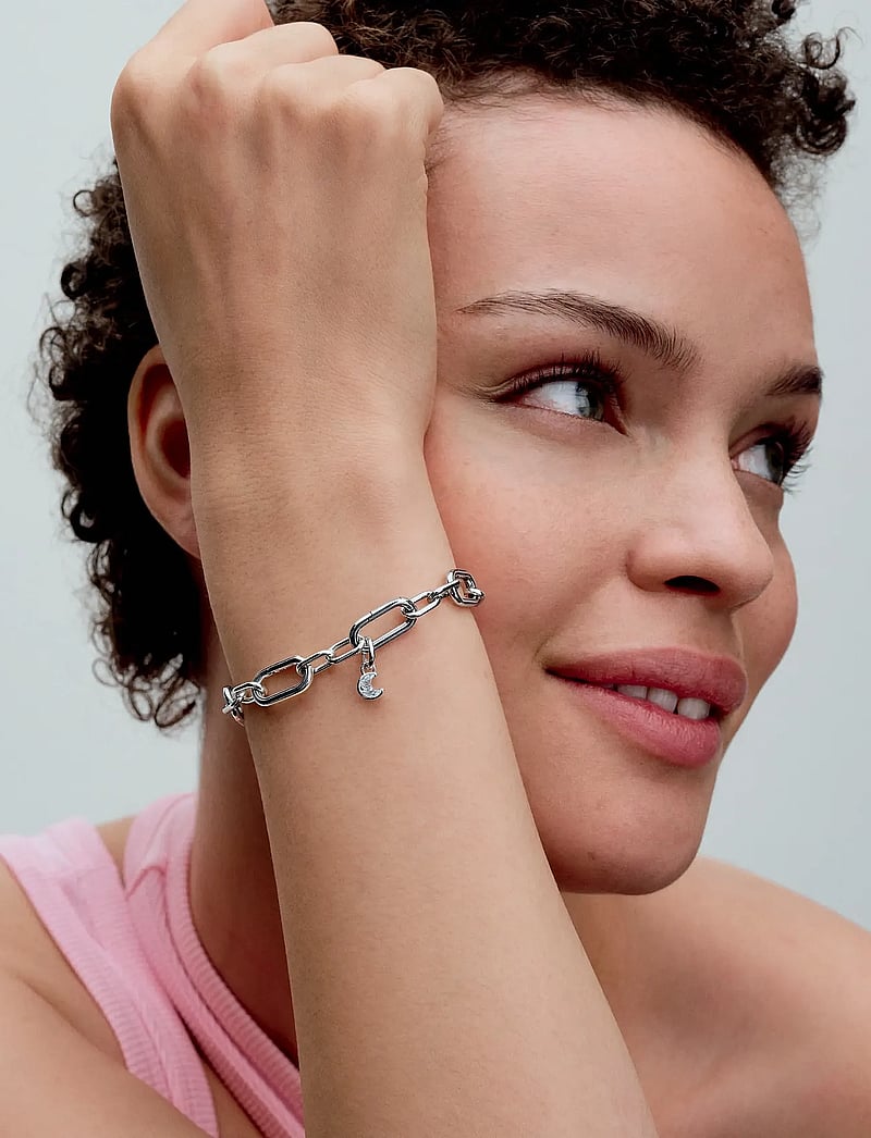 Pandora - Moon sterling silver mini dangle with clear cubic zirconia - hängen & berlocker - clear - 0