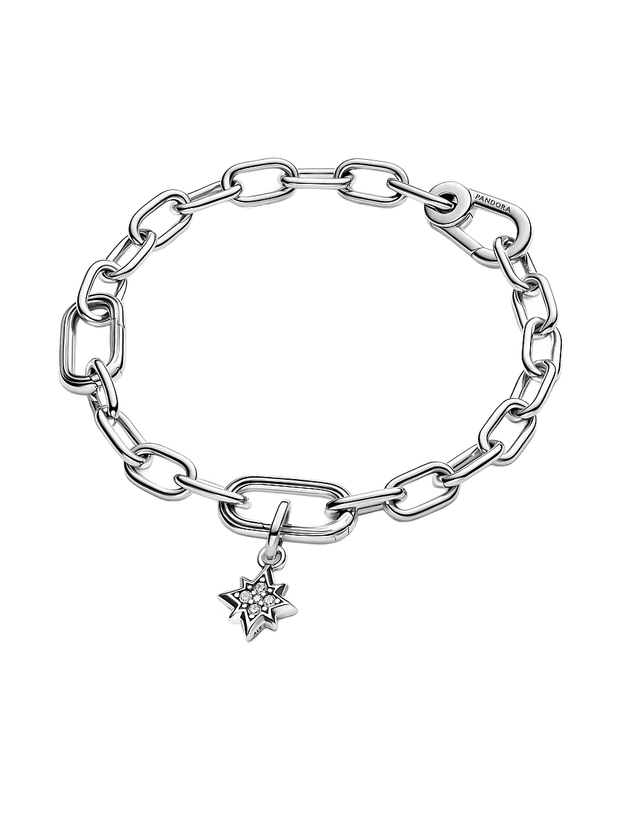 Pandora - Star sterling silver mini dangle with clear cubic zirconia - hengiskraut - clear - 3
