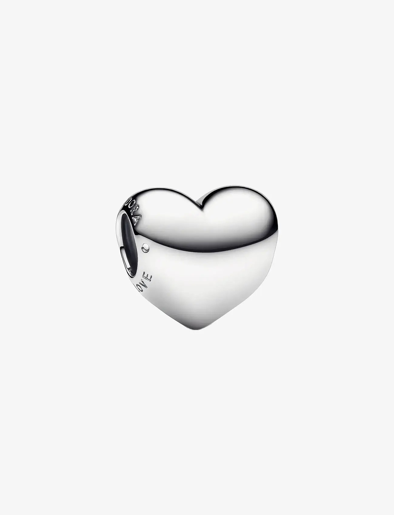 Pandora - Engravable medium heart sterling silver charm - hängen & berlocker - no color - 1