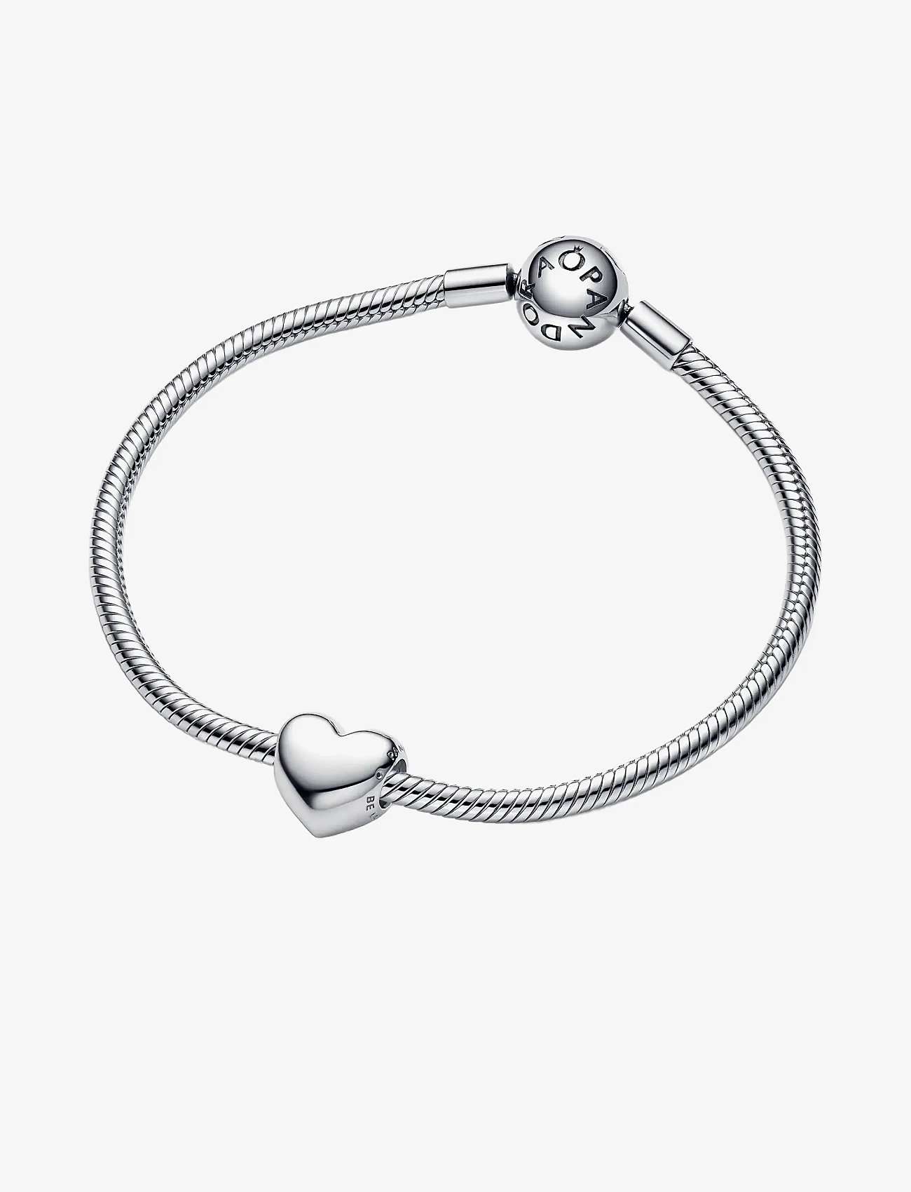 Pandora - Engravable medium heart sterling silver charm - hängen & berlocker - no color - 2