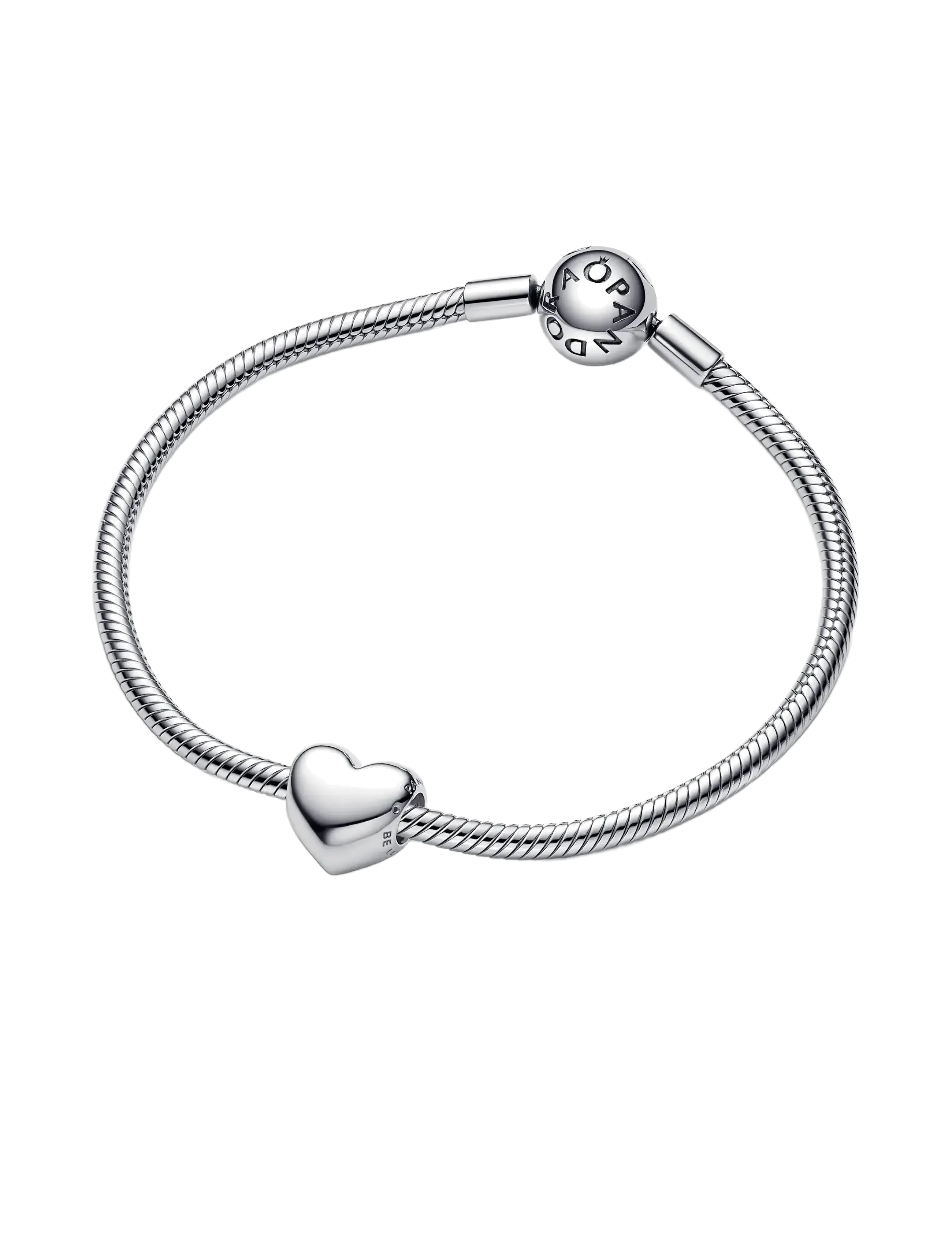 Pandora - Engravable medium heart sterling silver charm - anhänger - no color - 2