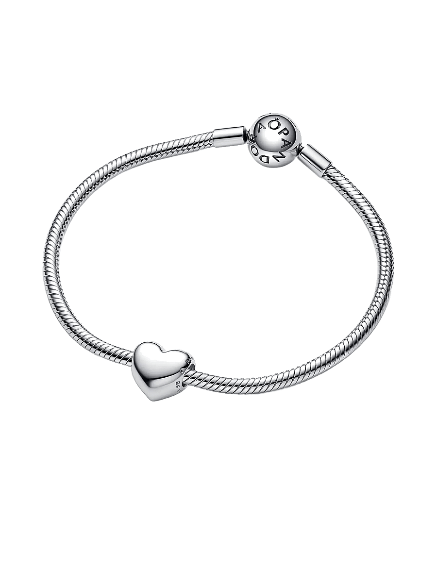 Pandora - Engravable medium heart sterling silver charm - anhänger - no color - 2