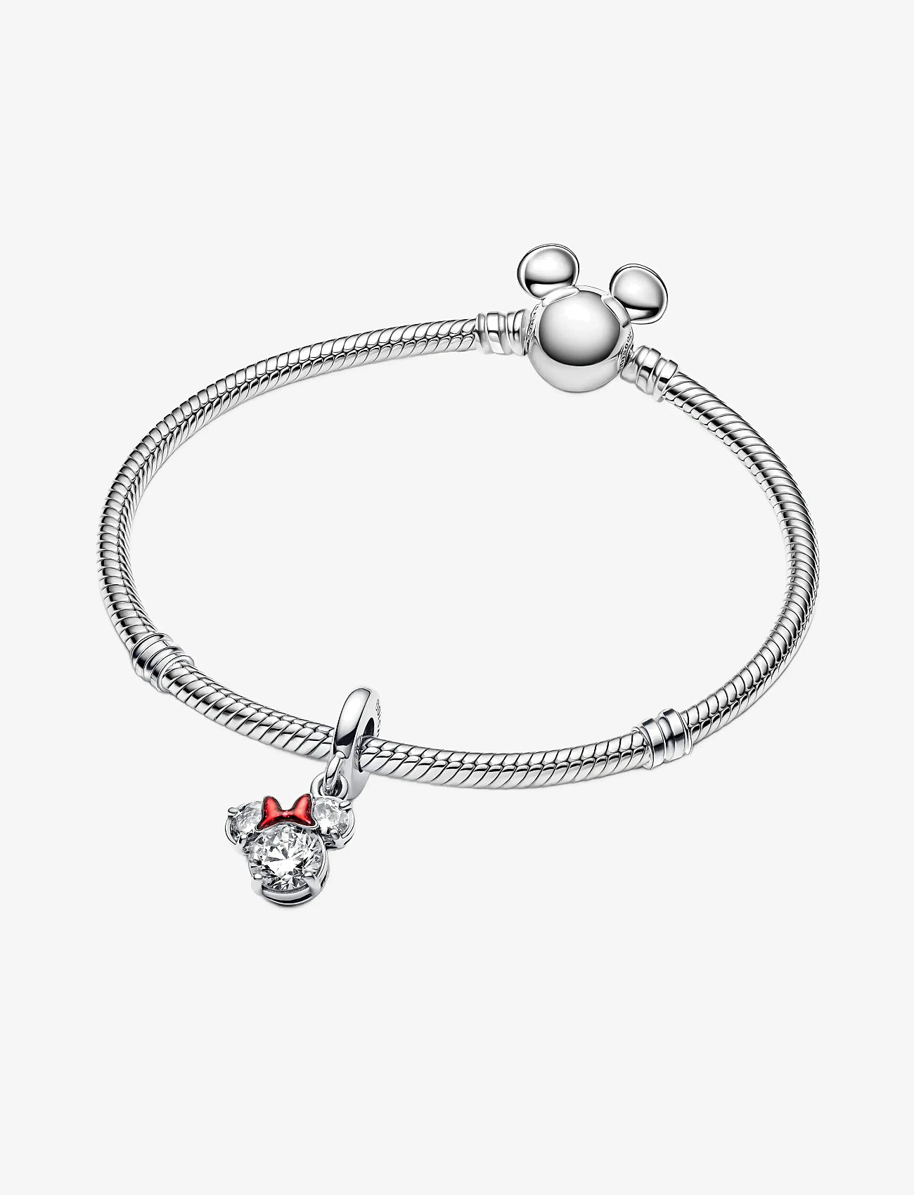Pandora - Disney Minnie Mouse sterling silver dangle with clear cubic zirconia and holo glittery red enamel - vedhæng - red - 3