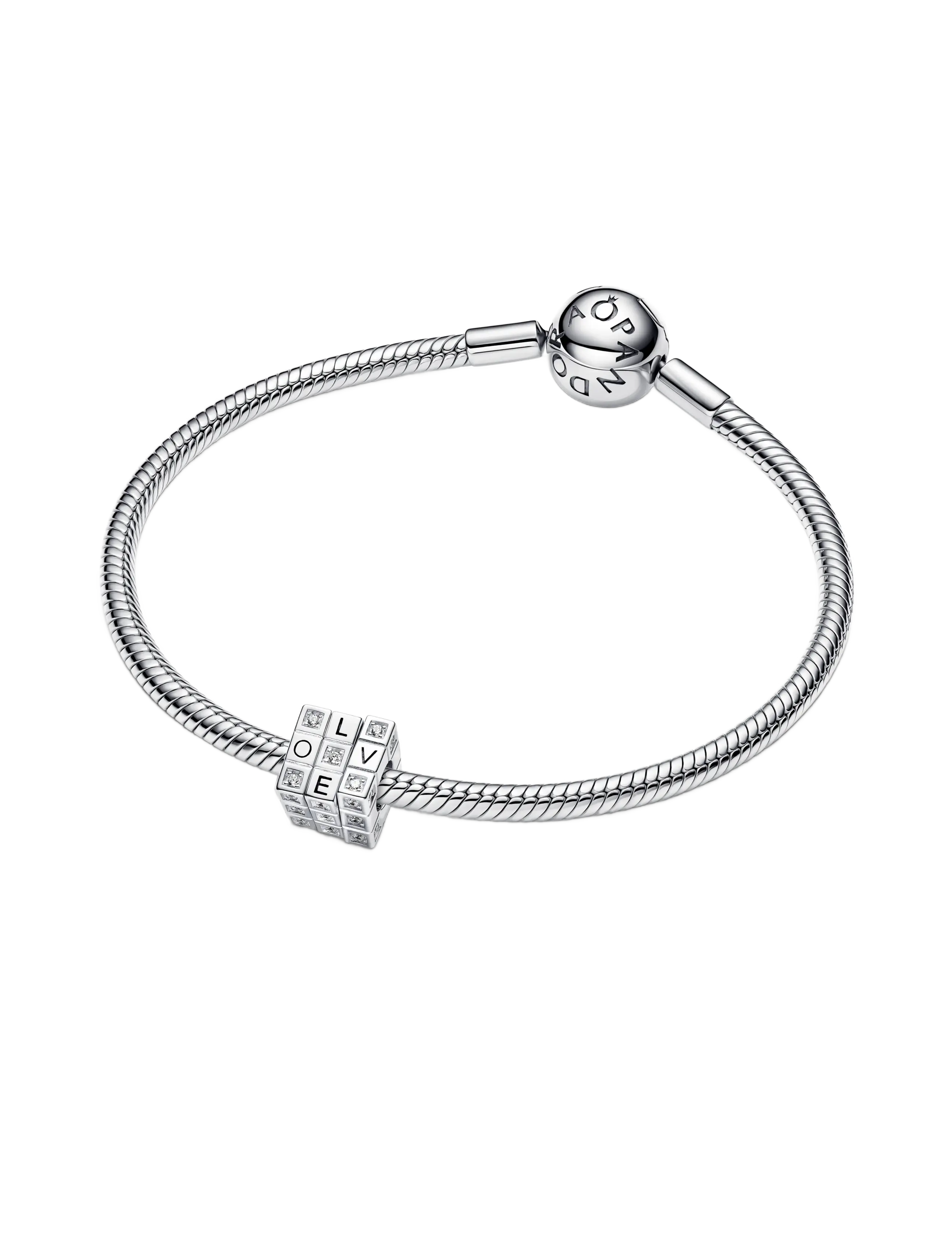 Pandora - Toy cube sterling silver charm with clear cubic zirconia and red enamel - anhänger - red - 4