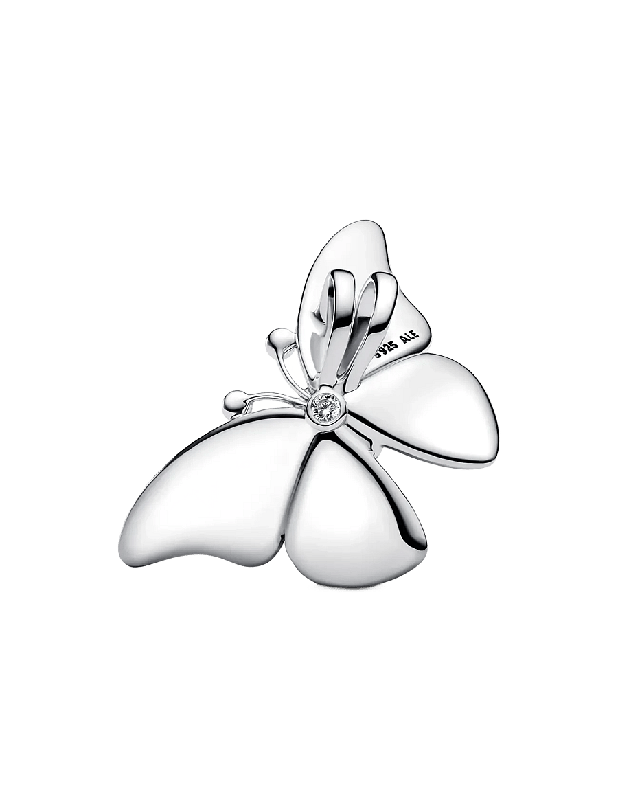 Pandora - Butterfly sterling silver charm with clear cubic zirconia, black, teal and purple enamel - pendentifs - blue - 2