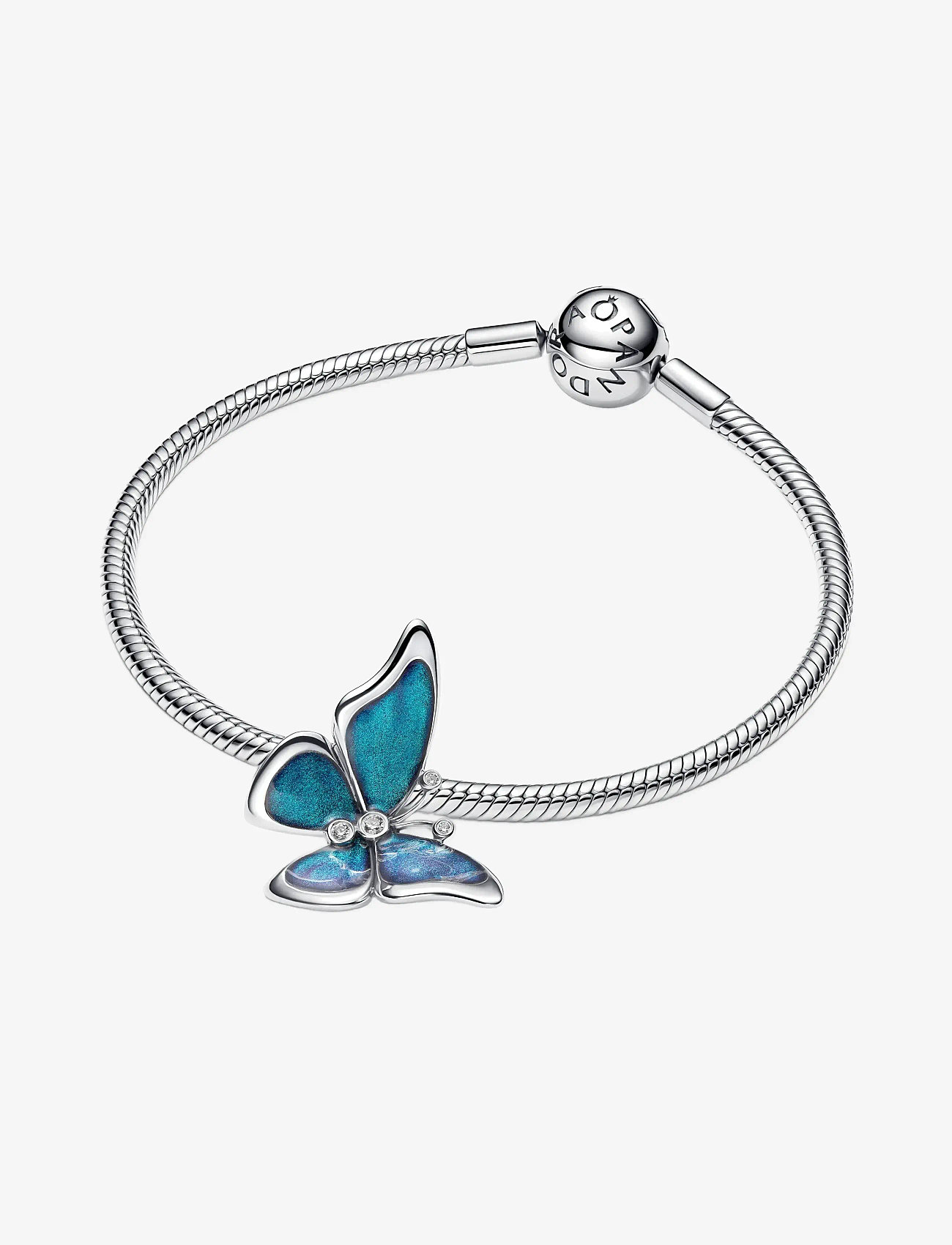 Pandora - Butterfly sterling silver charm with clear cubic zirconia, black, teal and purple enamel - ripatsid - blue - 3