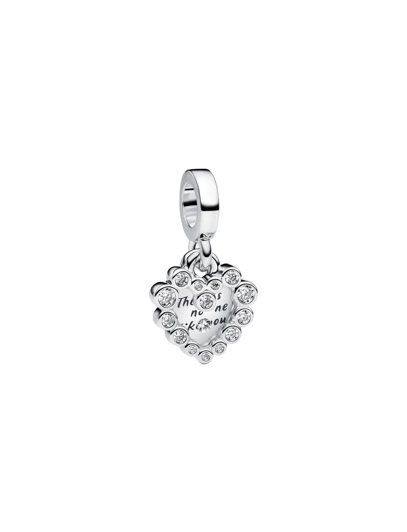 Pandora Heart sterling silver double dangle with clear cubic zirconia and transparent resin - Charms - CLEAR / undefined
