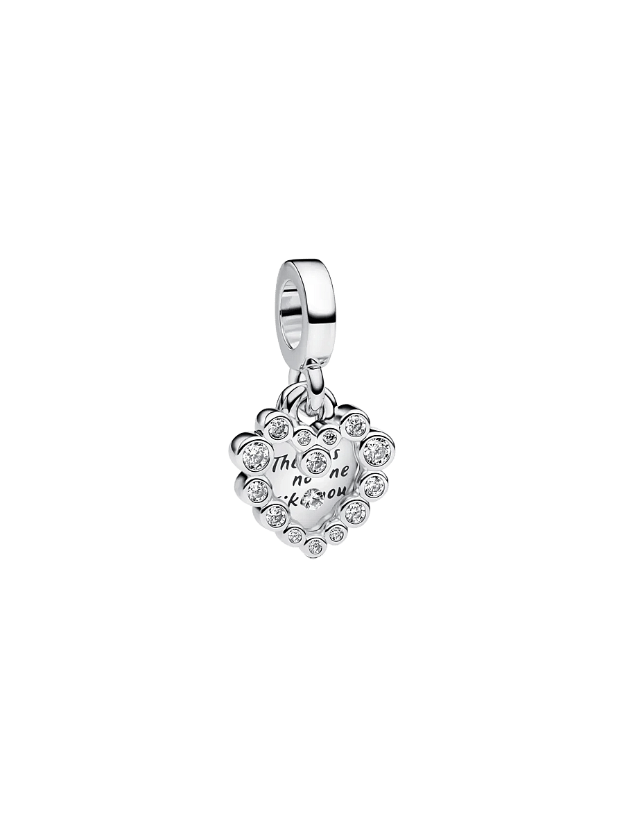 Pandora - Heart sterling silver double dangle with clear cubic zirconia and transparent resin - anhänger - clear - 1