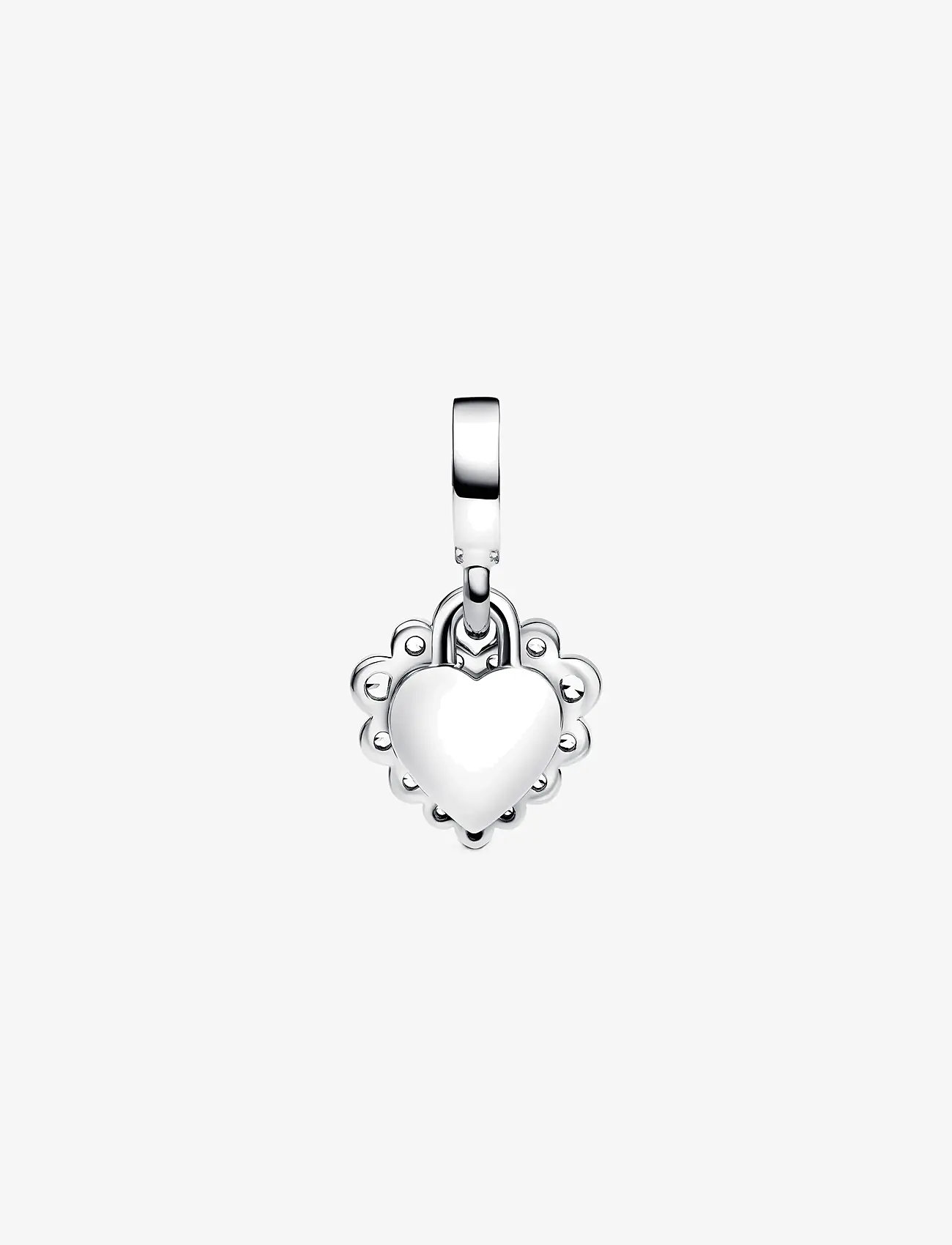 Pandora - Heart sterling silver double dangle with clear cubic zirconia and transparent resin - pendants - clear - 2