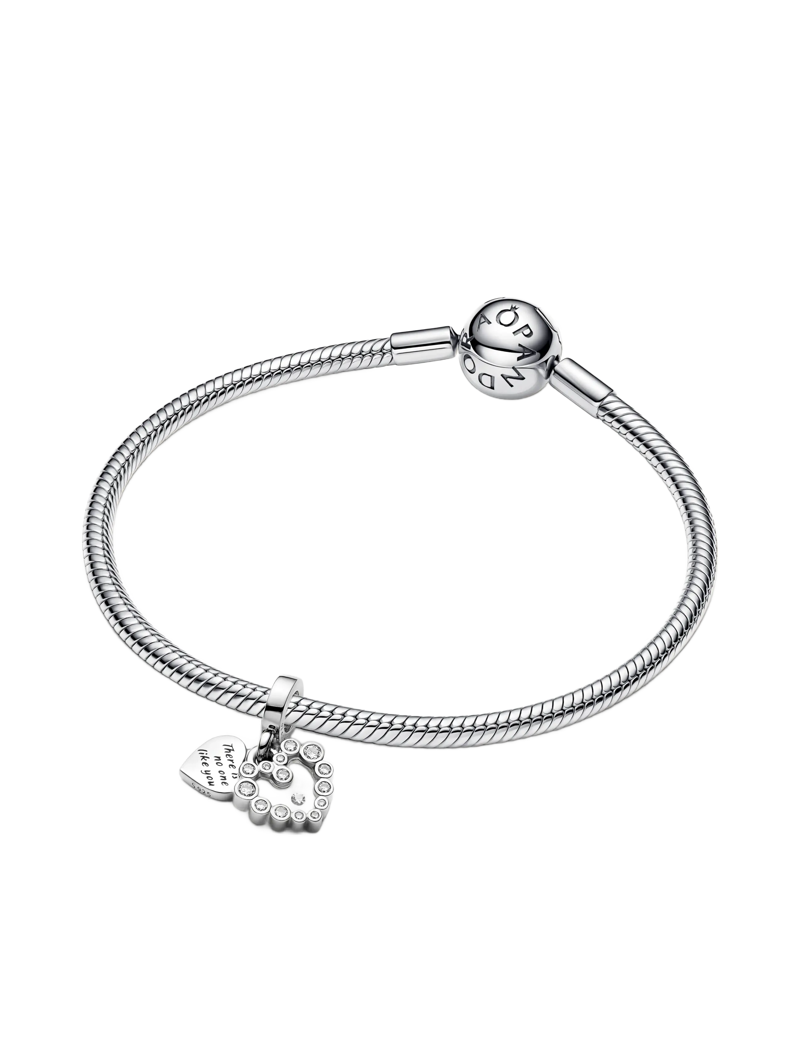 Pandora - Heart sterling silver double dangle with clear cubic zirconia and transparent resin - anhänger - clear - 3