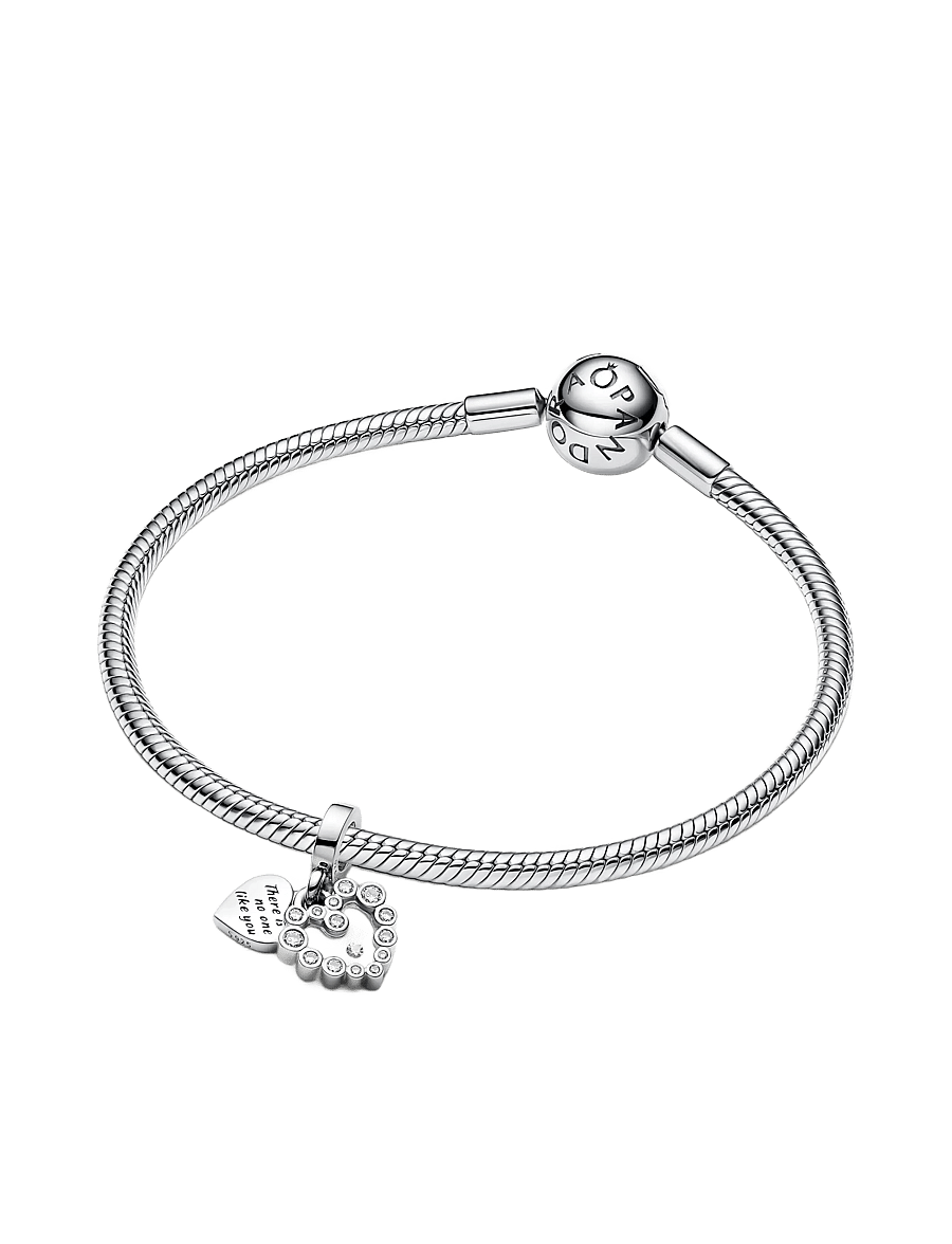 Pandora - Heart sterling silver double dangle with clear cubic zirconia and transparent resin - anhänger - clear - 3
