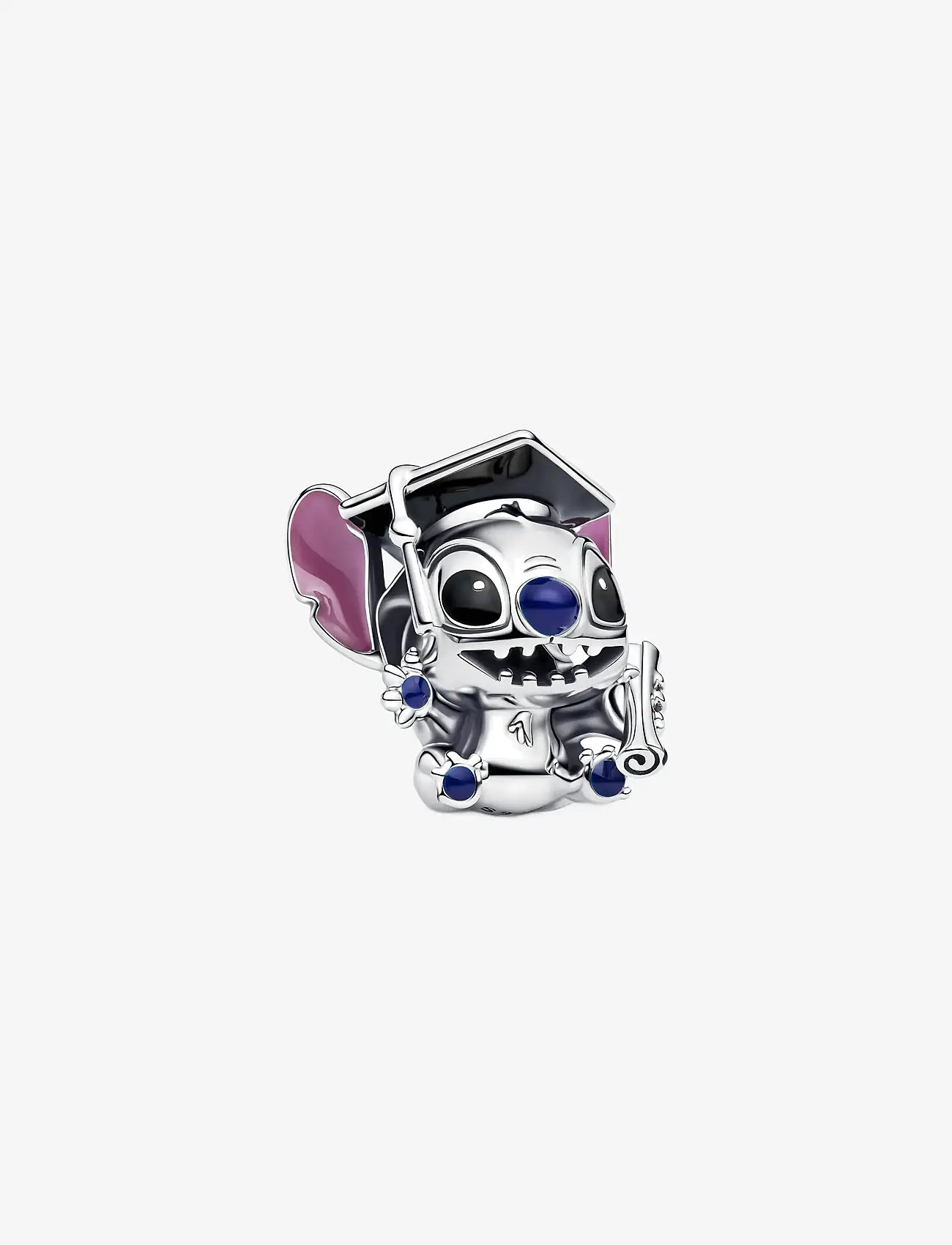 Pandora - Disney Stitch graduation 2025 sterling silver charm with black, purple and blue enamel - vedhæng - black - 1