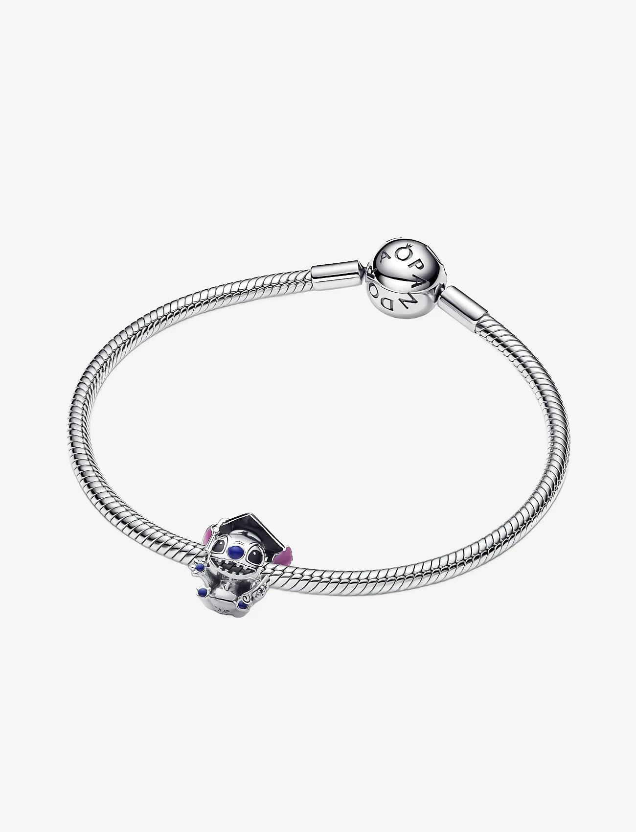 Pandora - Disney Stitch graduation 2025 sterling silver charm with black, purple and blue enamel - vedhæng - black - 3