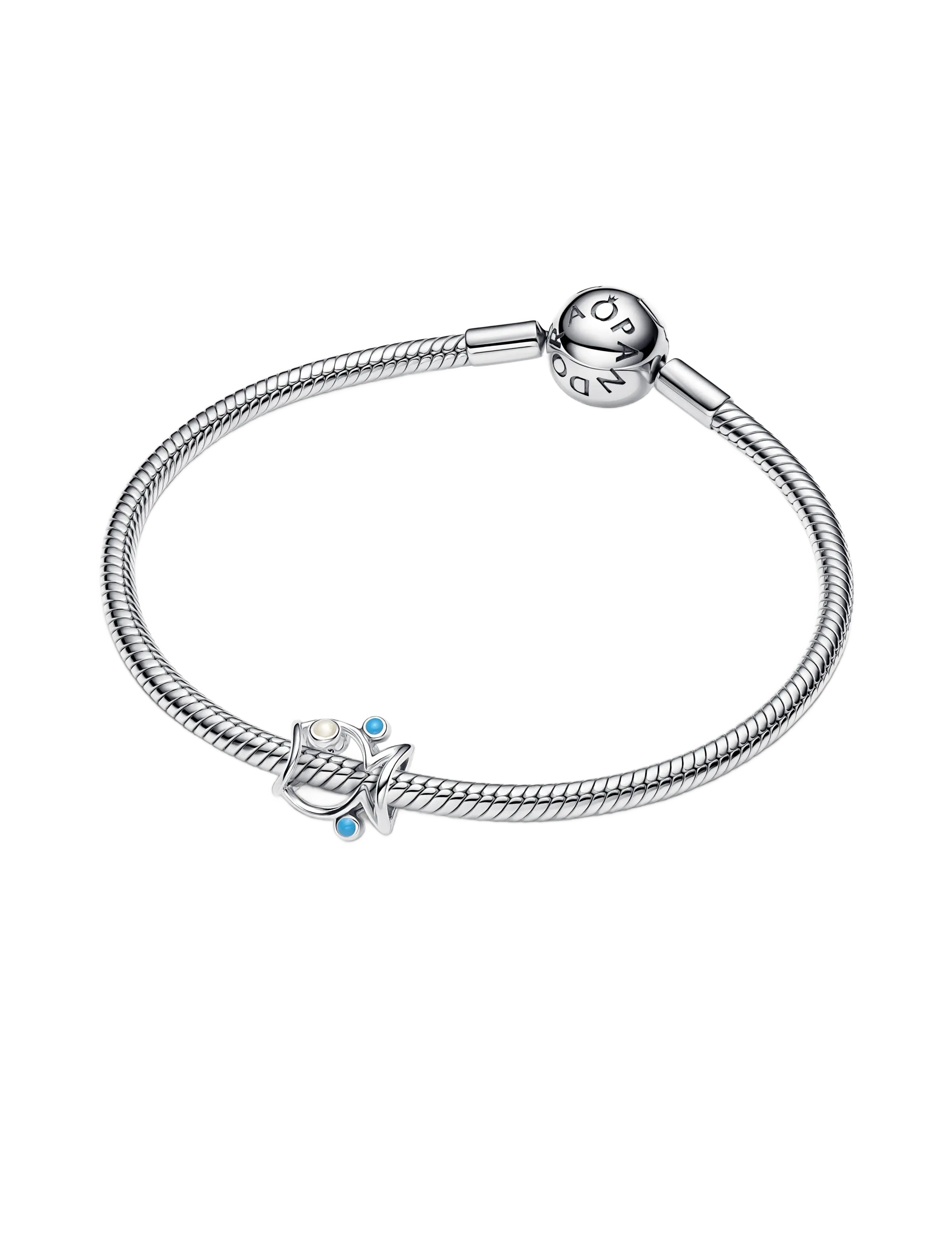 Pandora - Fish sterling silver charm with shimmering white and turquoise enamel - pendants - turquoise - 2