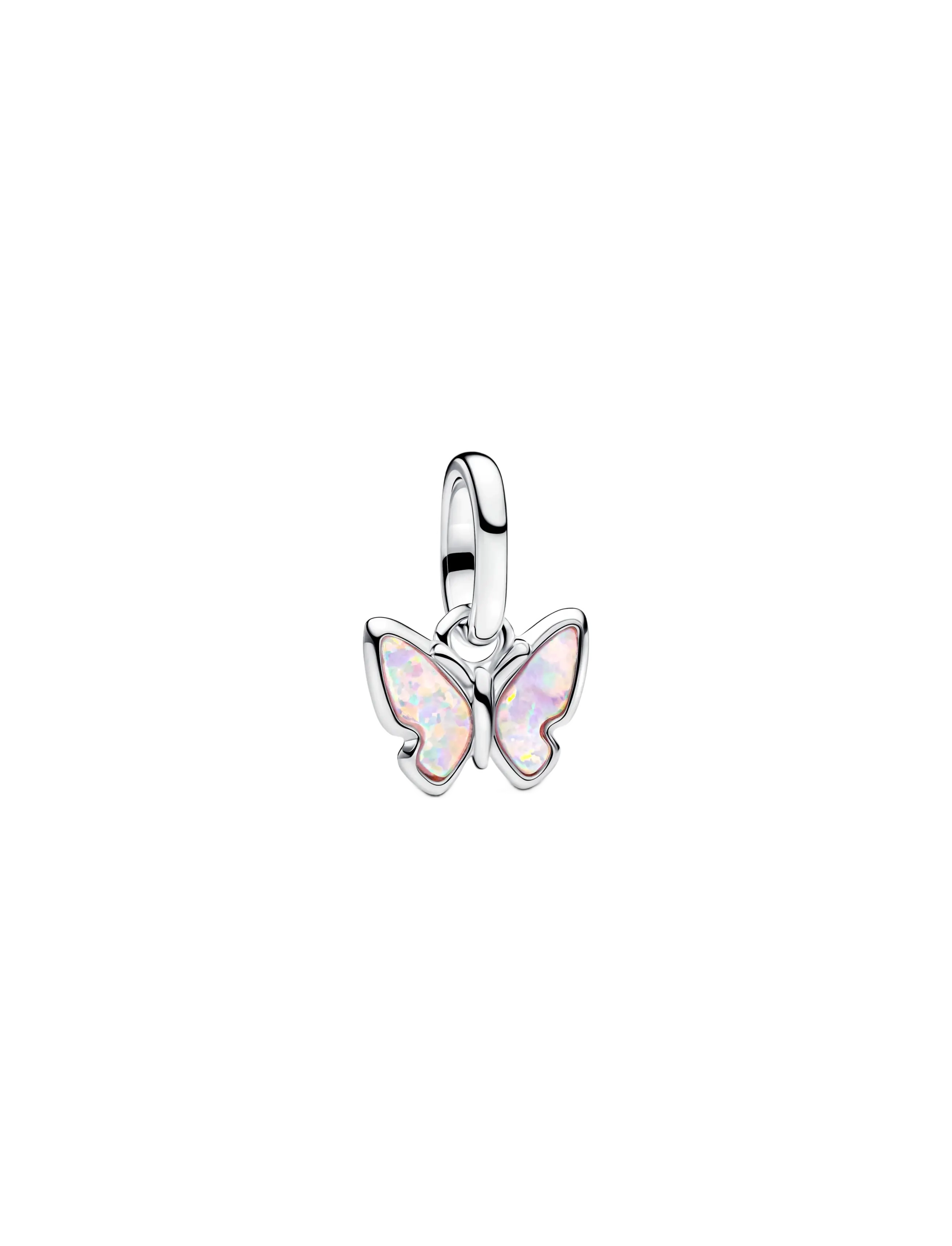 Pandora Pink Butterfly Mini Dangle Charm - Fylgihlutir - PINK / silver