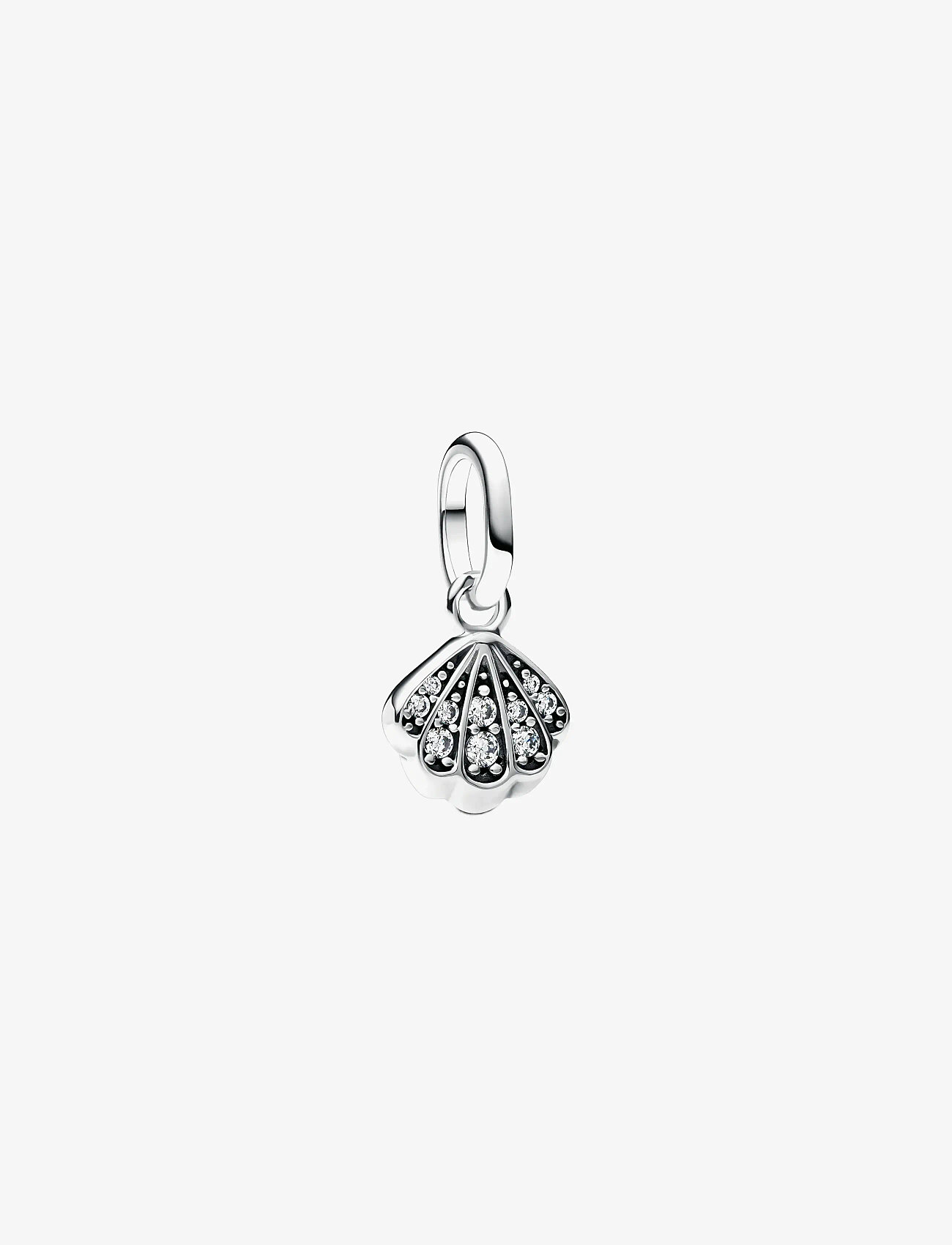 Pandora - Shell sterling silver mini dangle with clear cubic zirconia - hängen & berlocker - clear - 1