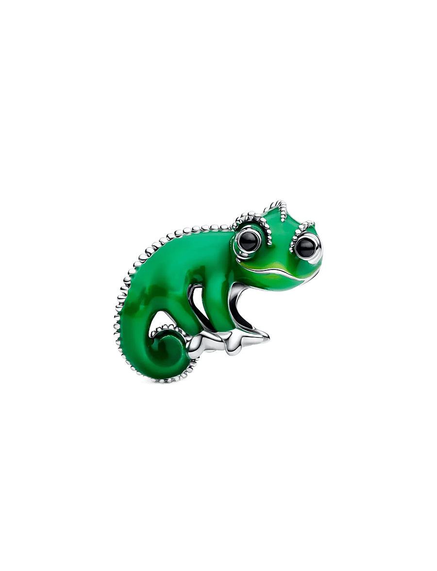 Pandora - Disney Tangled Pascal sterling silver charm with black crystal and color-changing green enamel - anhänger - green - 1